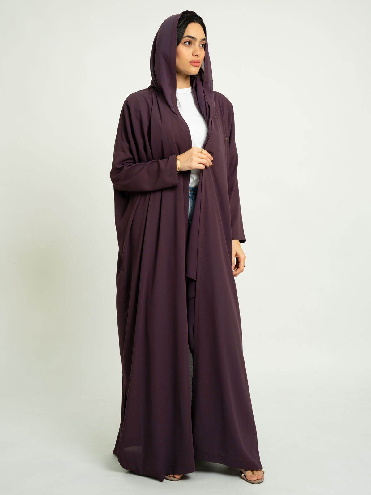 Lilac Wide-fit Tight Sleeves Abaya
