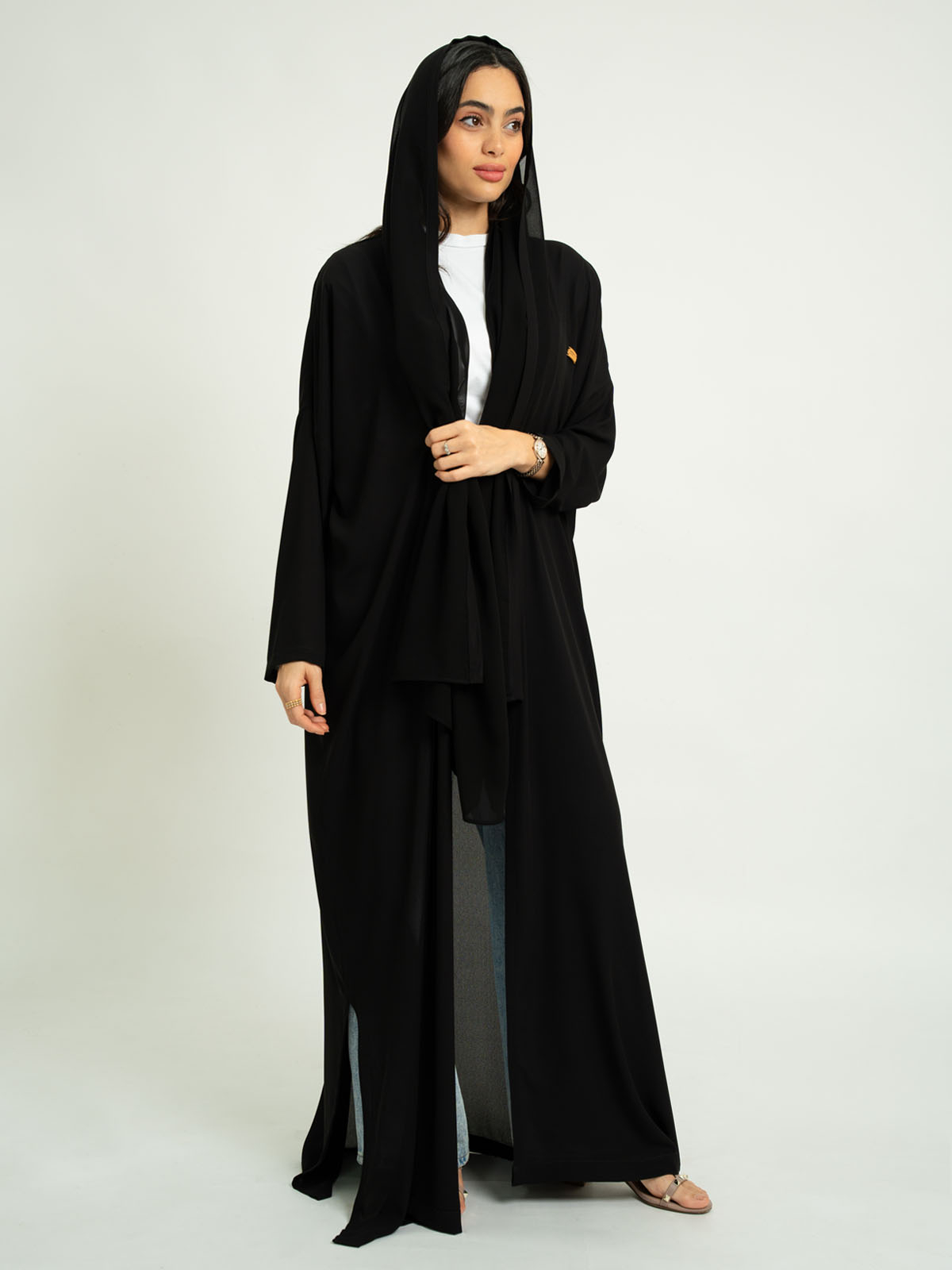 Black Wide-fit Tight Sleeves Abaya