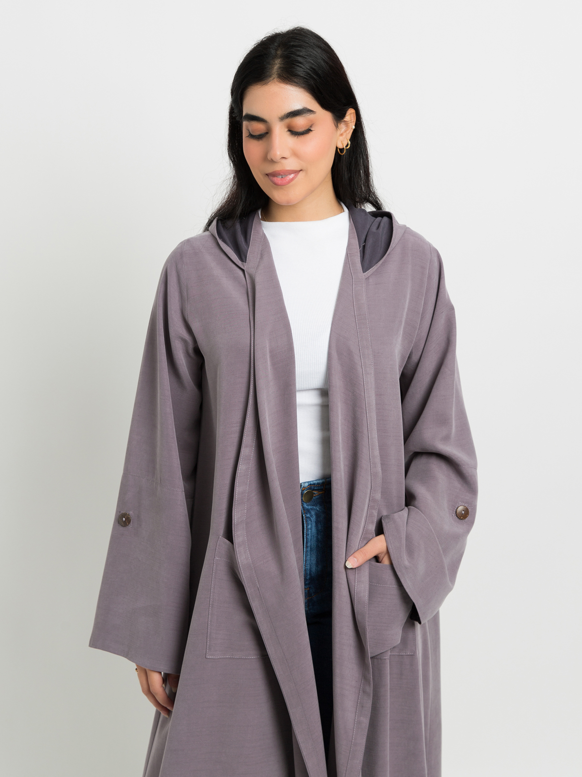 Lavender Hoodiefull Abaya