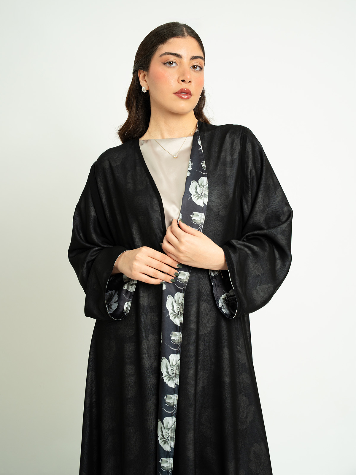 Lunar Bloom Double A-Cut Abaya