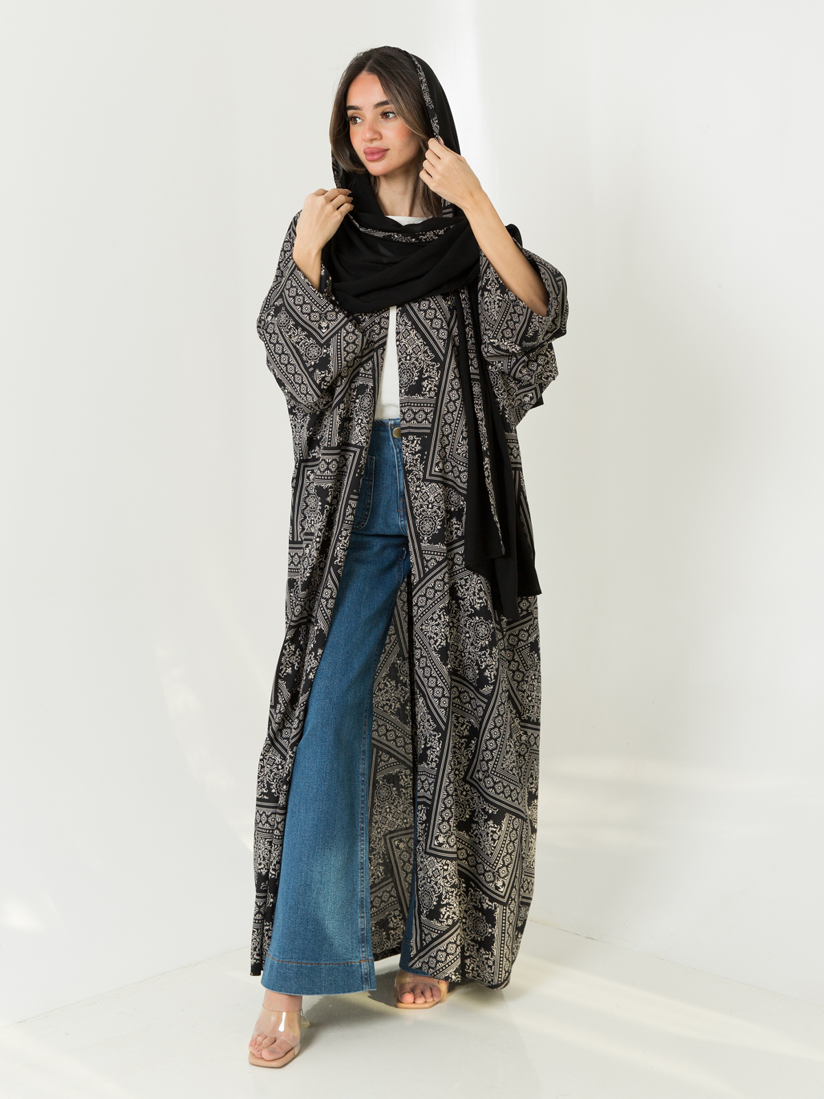 Black Bandana Wide-fit Abaya