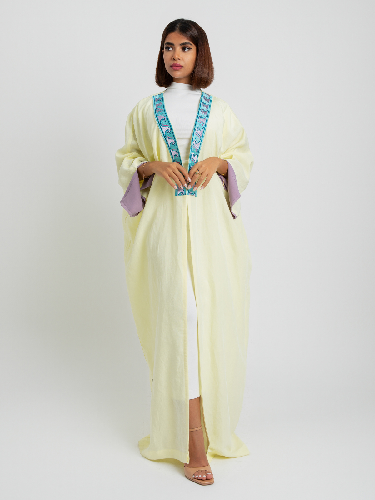 Blue Waves Yellow Abaya