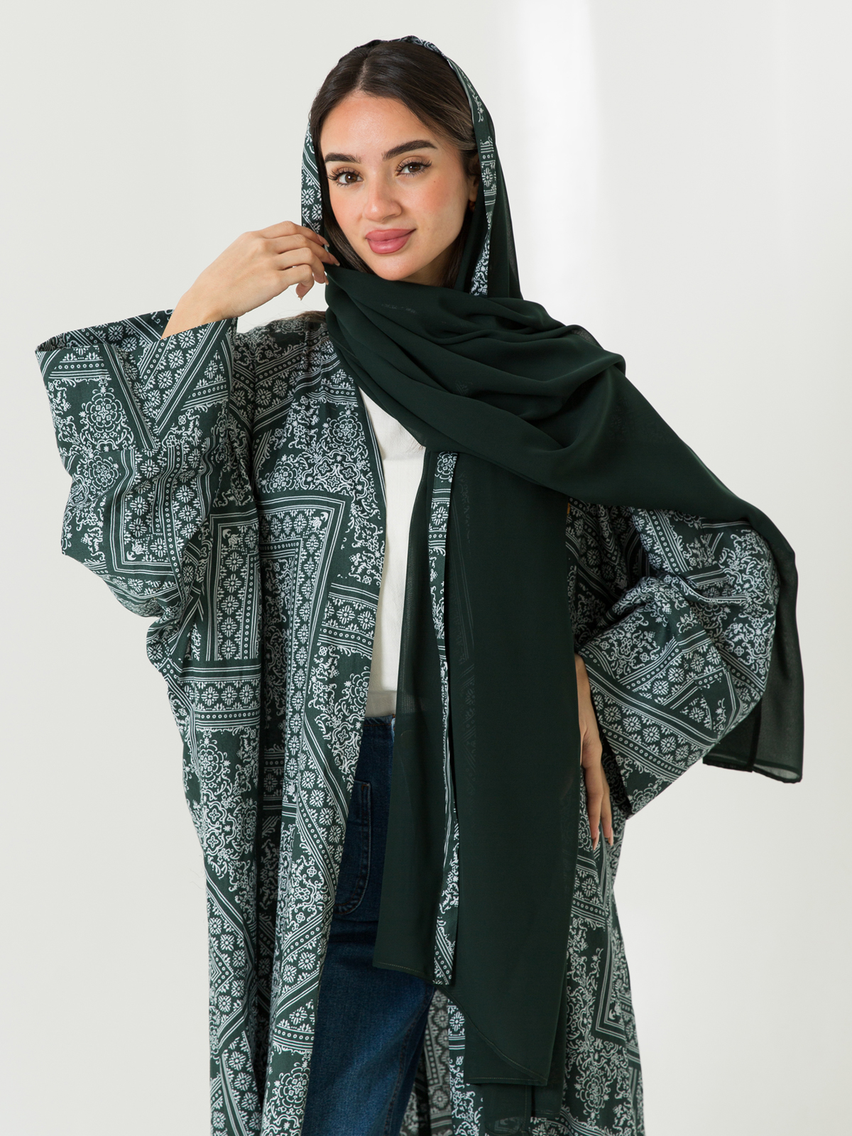 Green Bandana Wide-fit Abaya