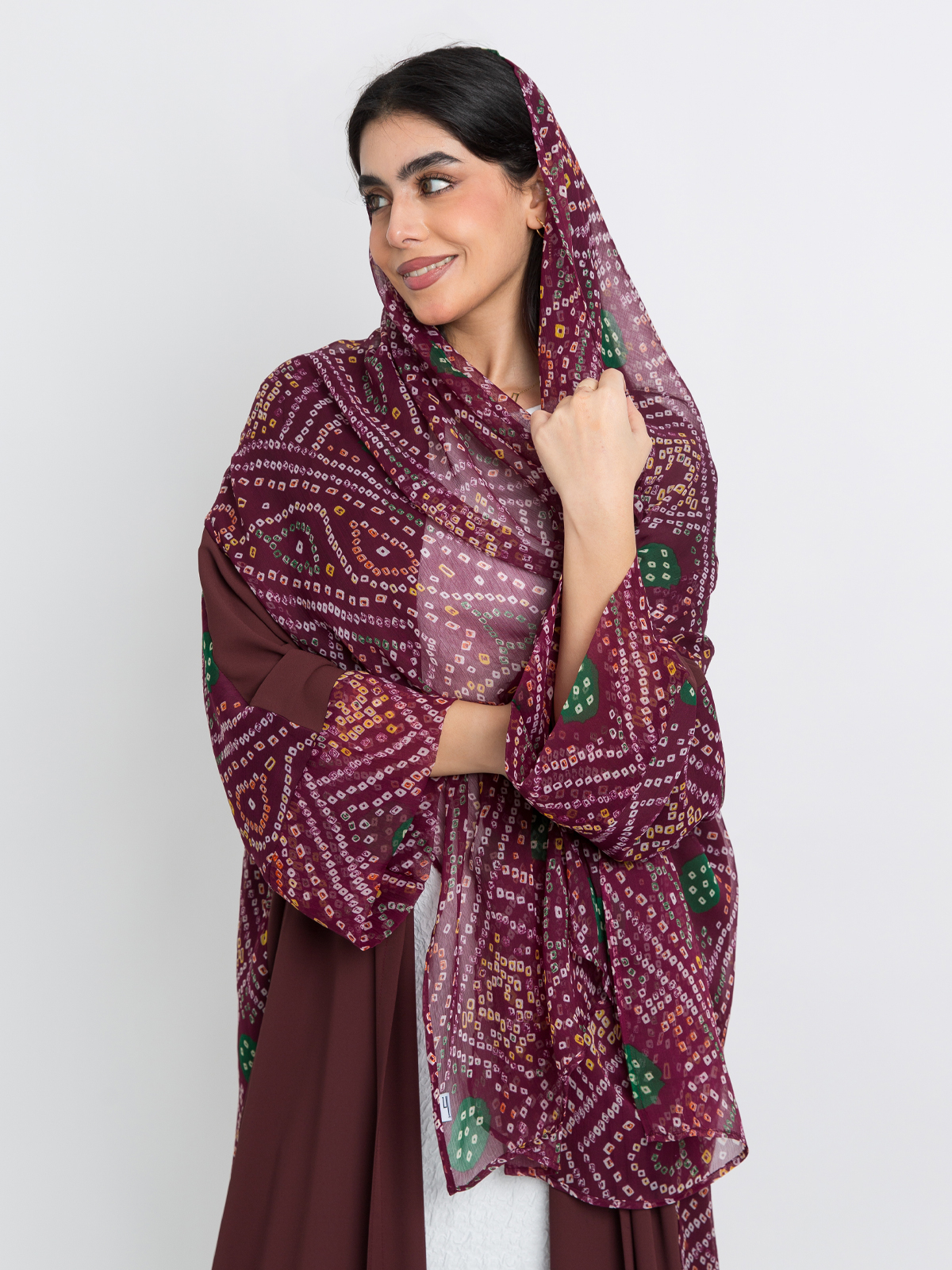 Maroon Fusion Wide-fit Abaya