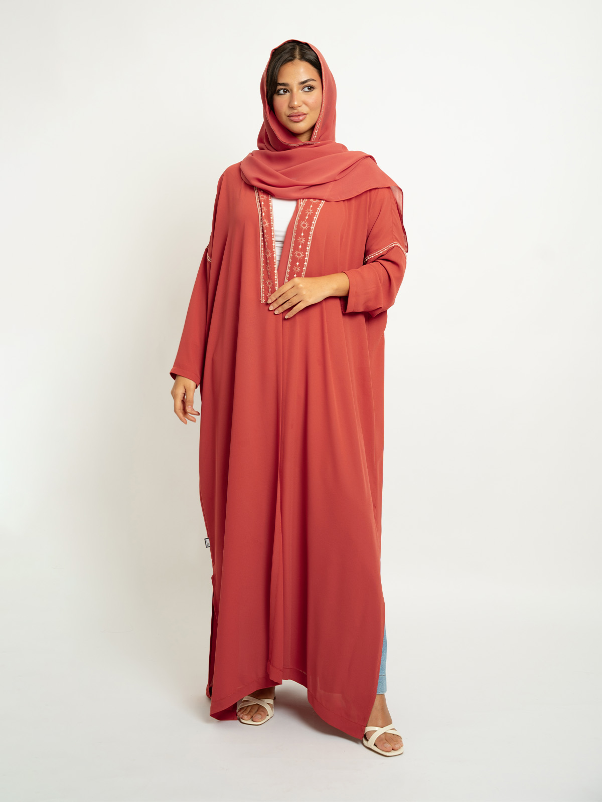 Brick Sun Daze Wide-fit Tight Sleeves Abaya
