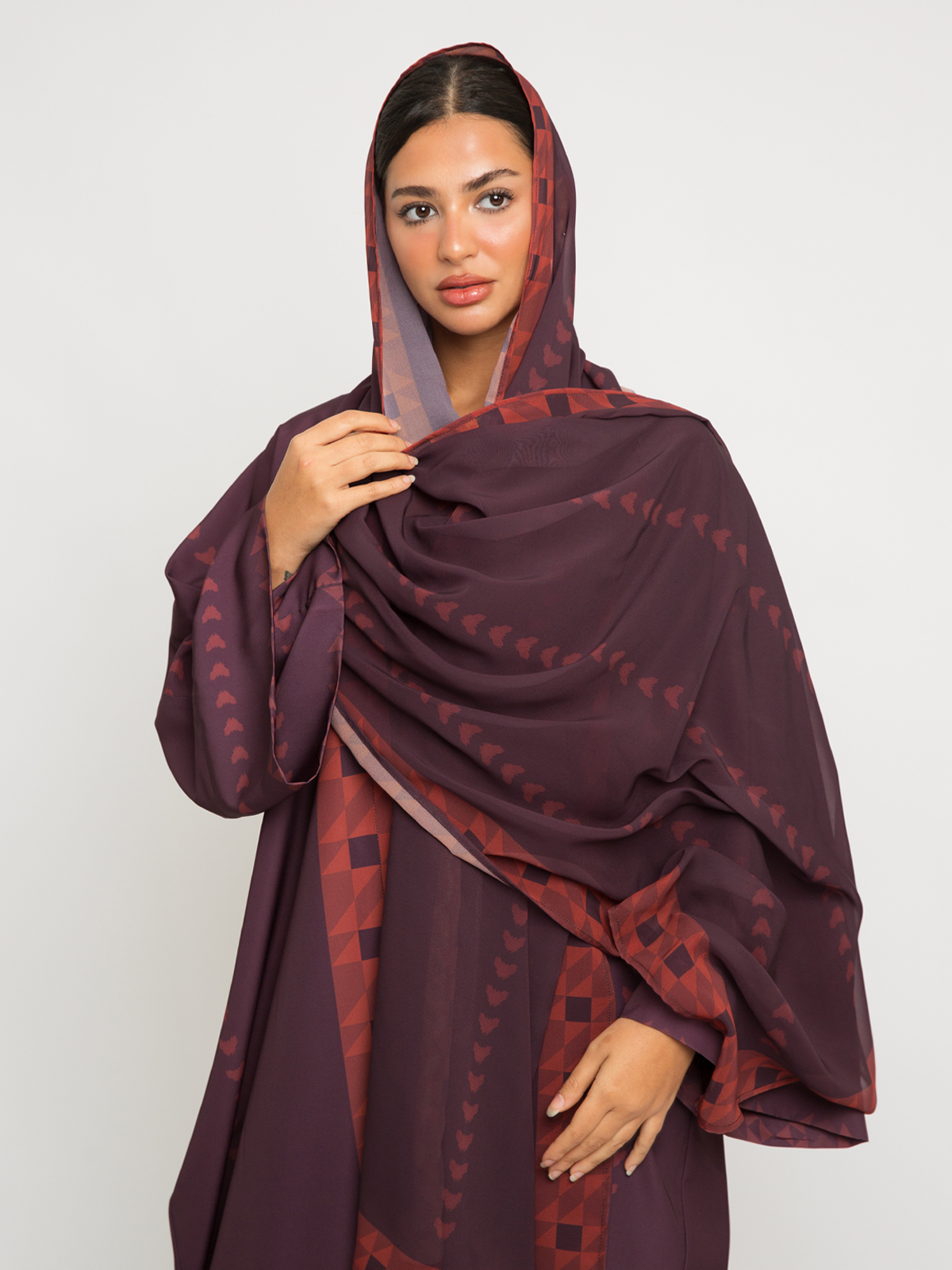 Our Support Maroon Wide fit Abaya