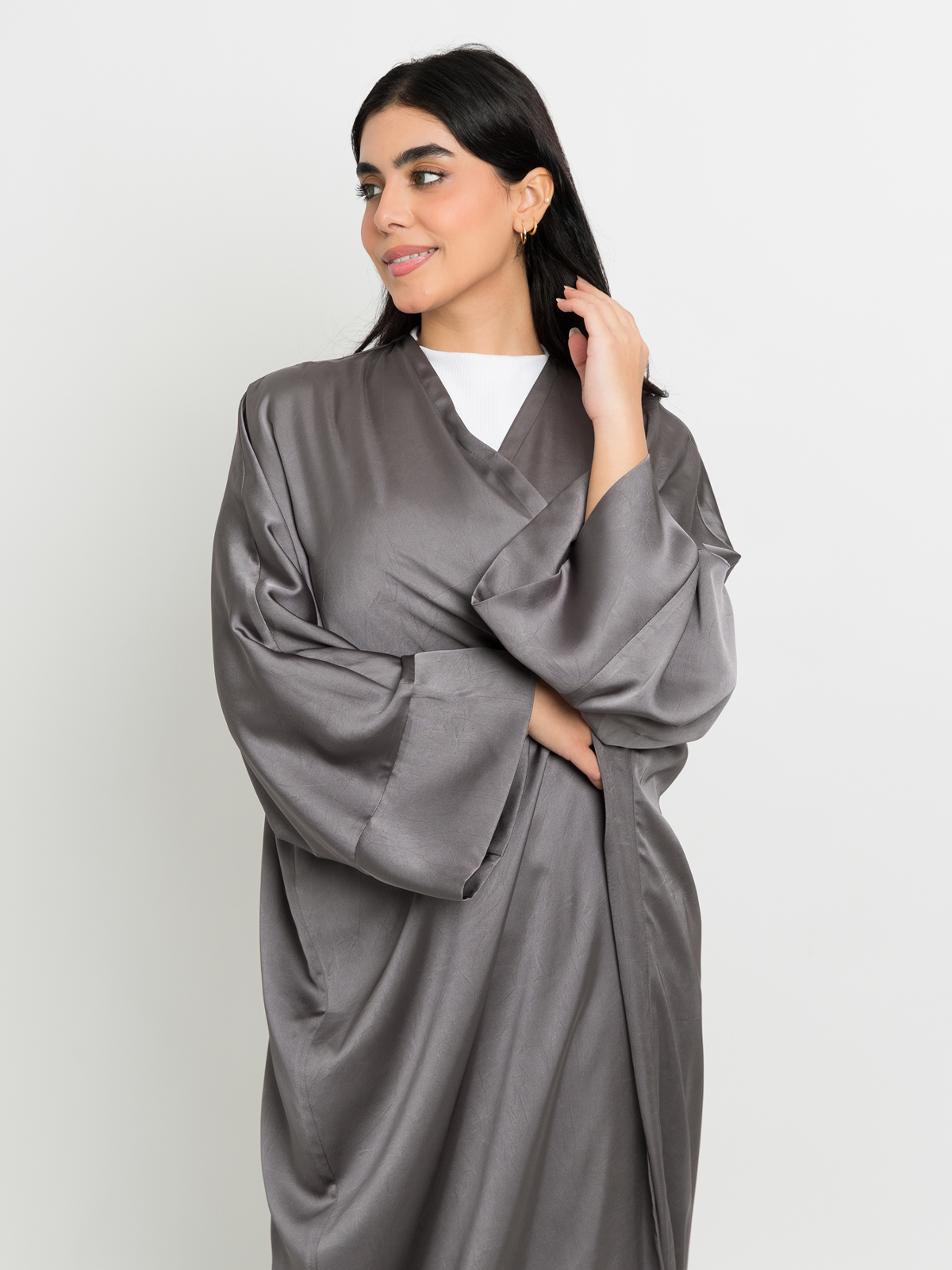 Gray Luxe Wide fit Abaya