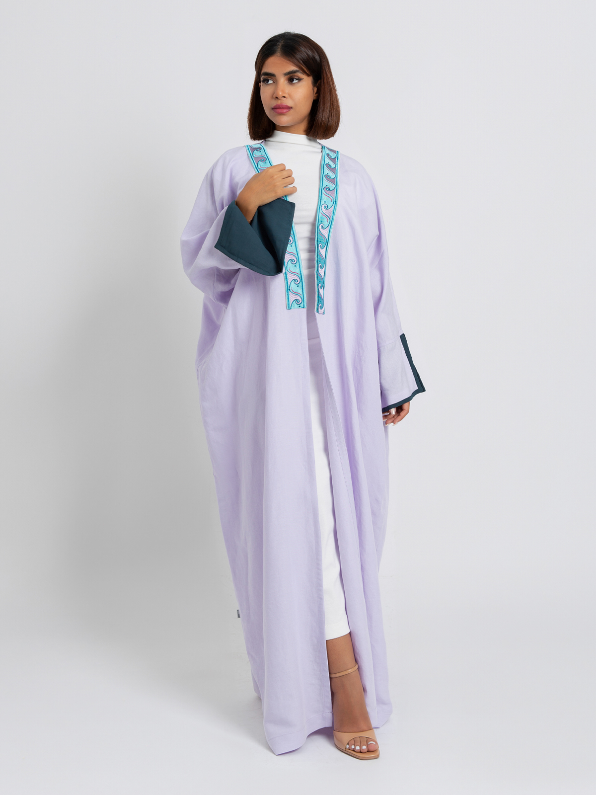 Blue Waves Lavender Abaya