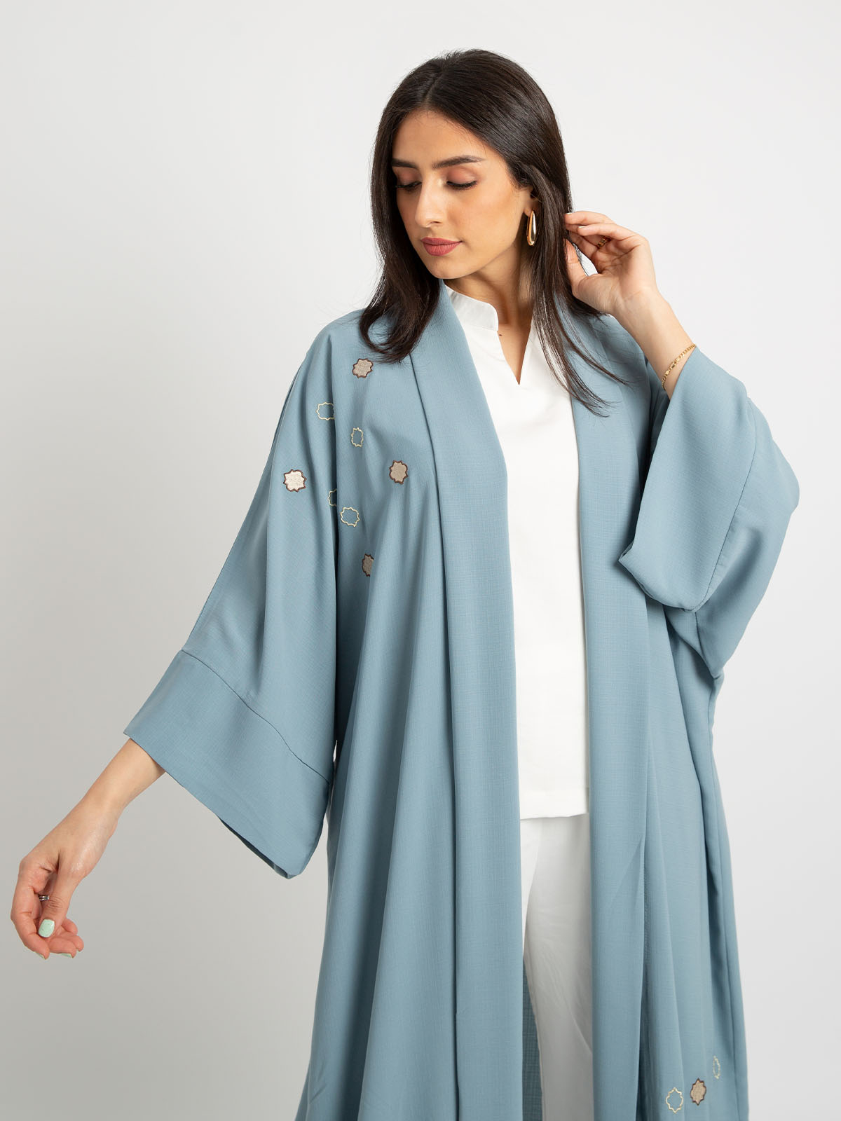 Blue - Embroidered Kimono