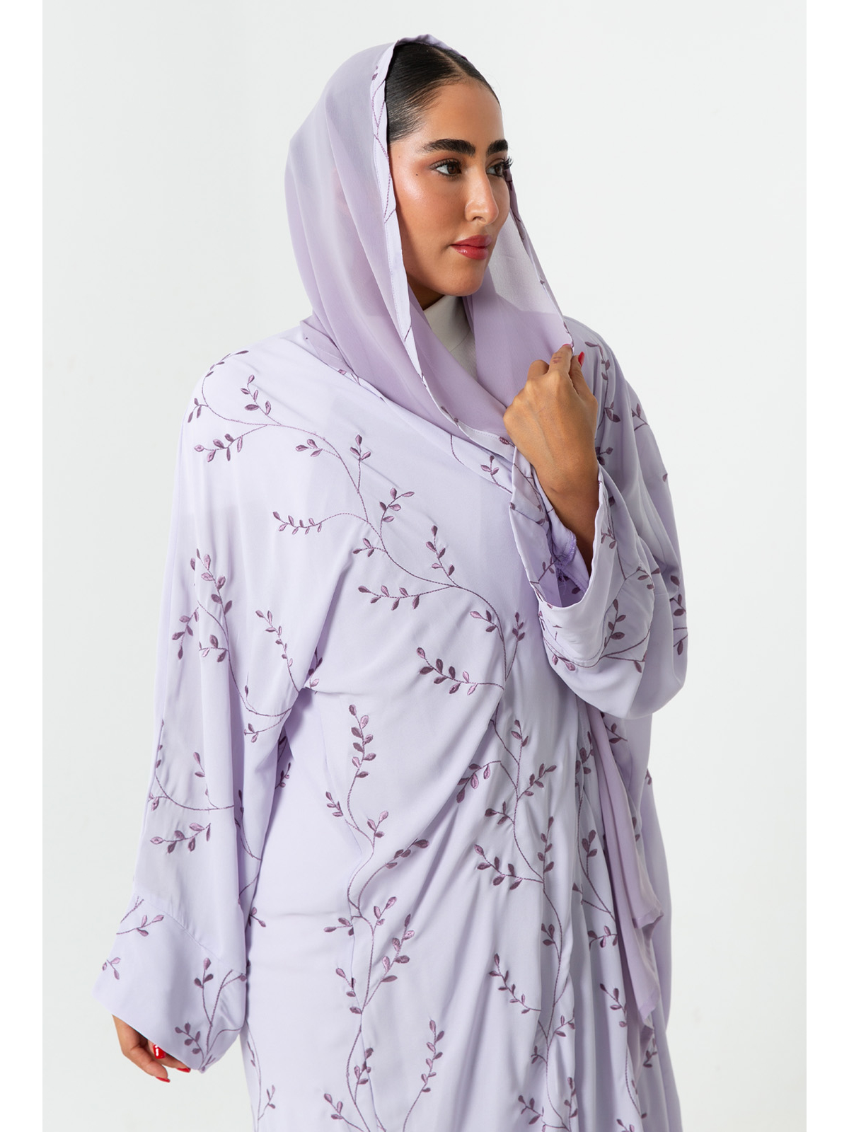 Lavender Garden Walls Abaya