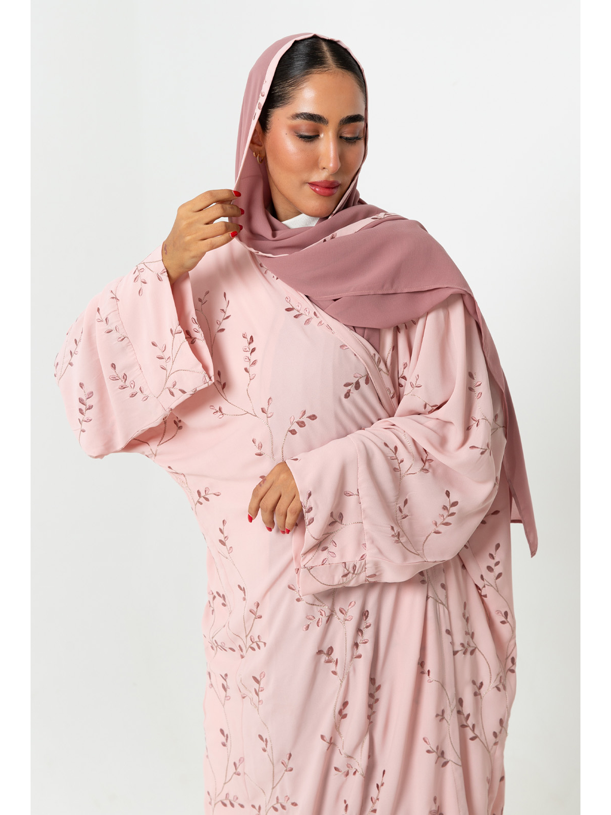 Pink Garden Walls Abaya