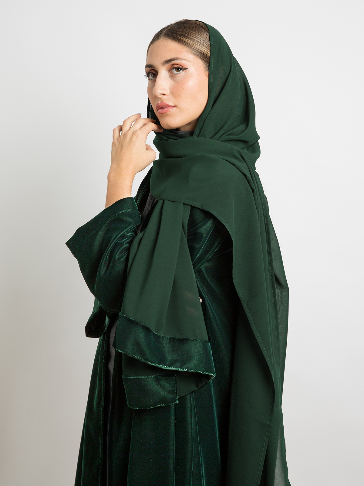 Kaafmeem: Latest Abayas, Clothing & Tarha A Cut Half Cloche Long Open ...