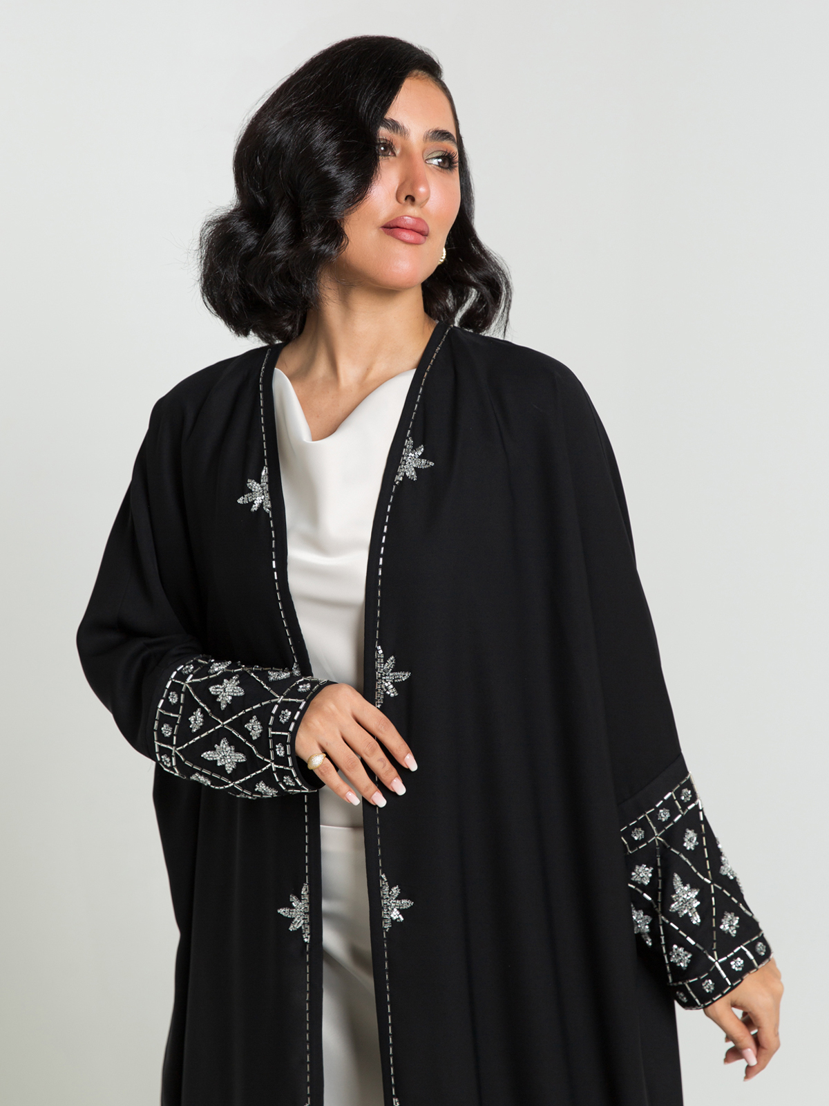 Black with Crystal Embellishment Abaya