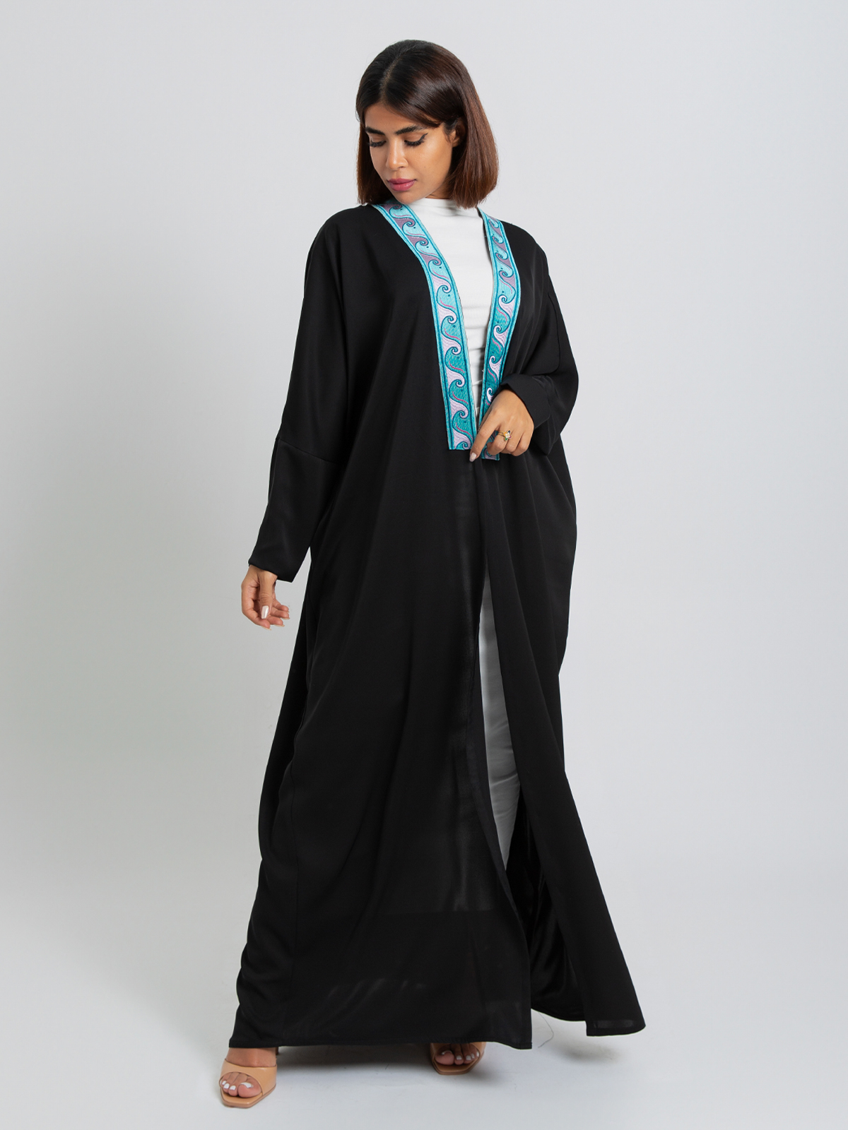 Blue Waves Black Abaya