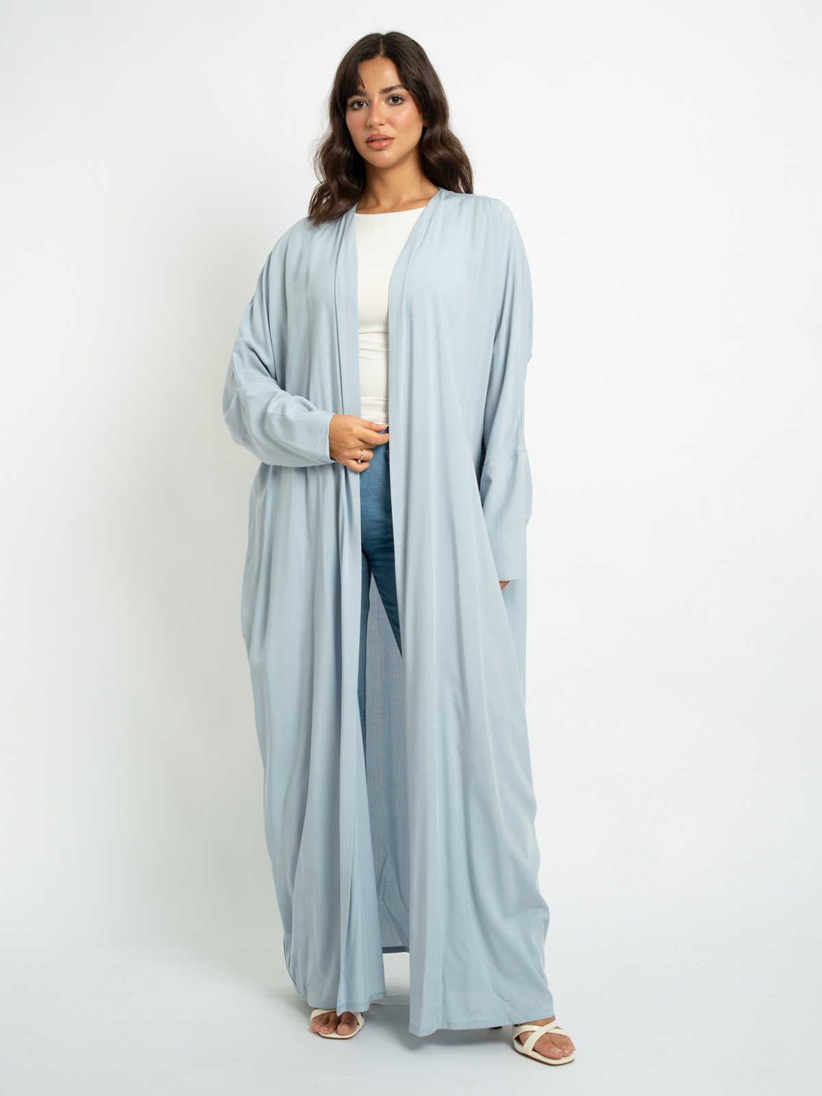 Light Blue - Half Bisht Abaya