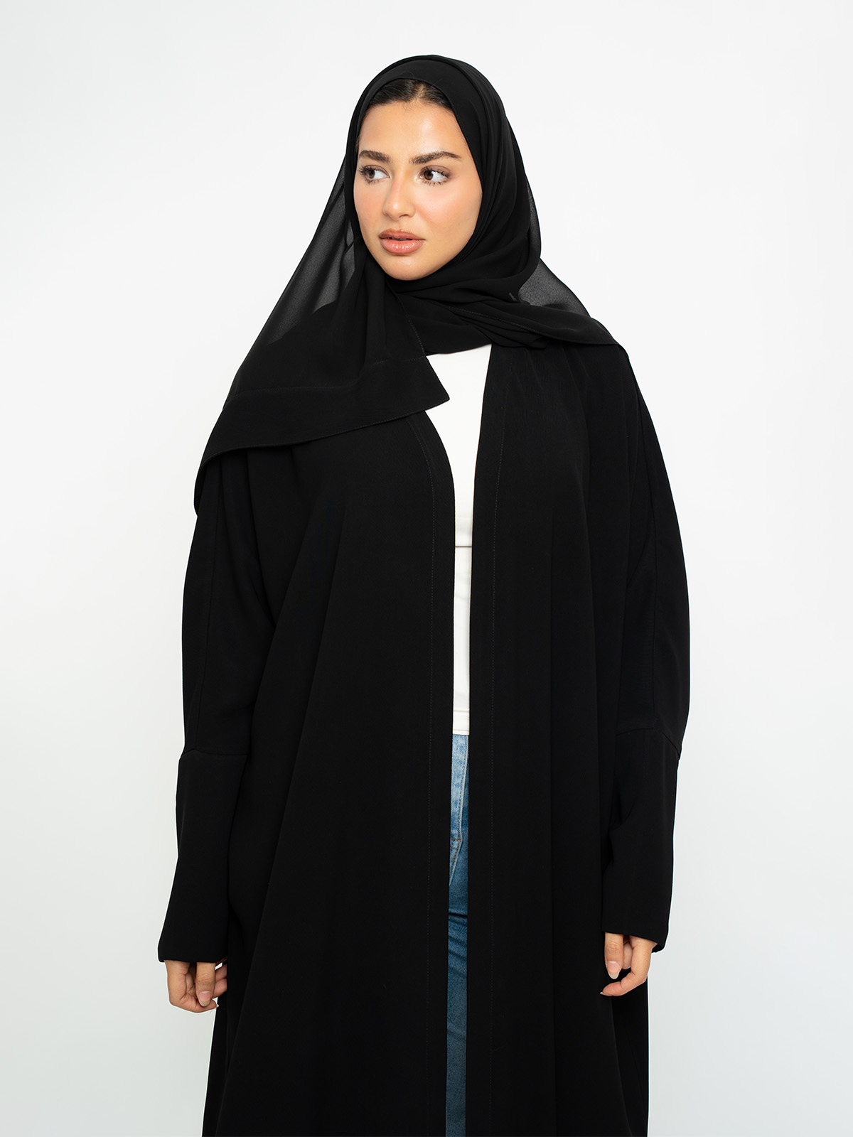 Black Half Bisht Abaya 