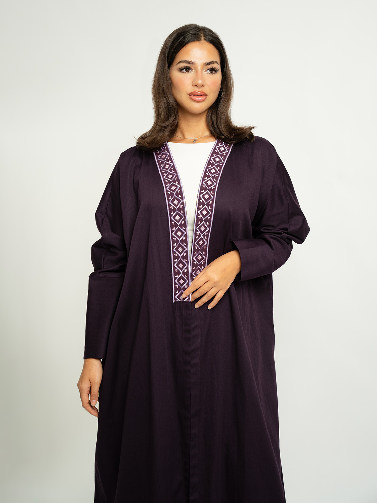 Purple Half Bisht Heritage Abaya 