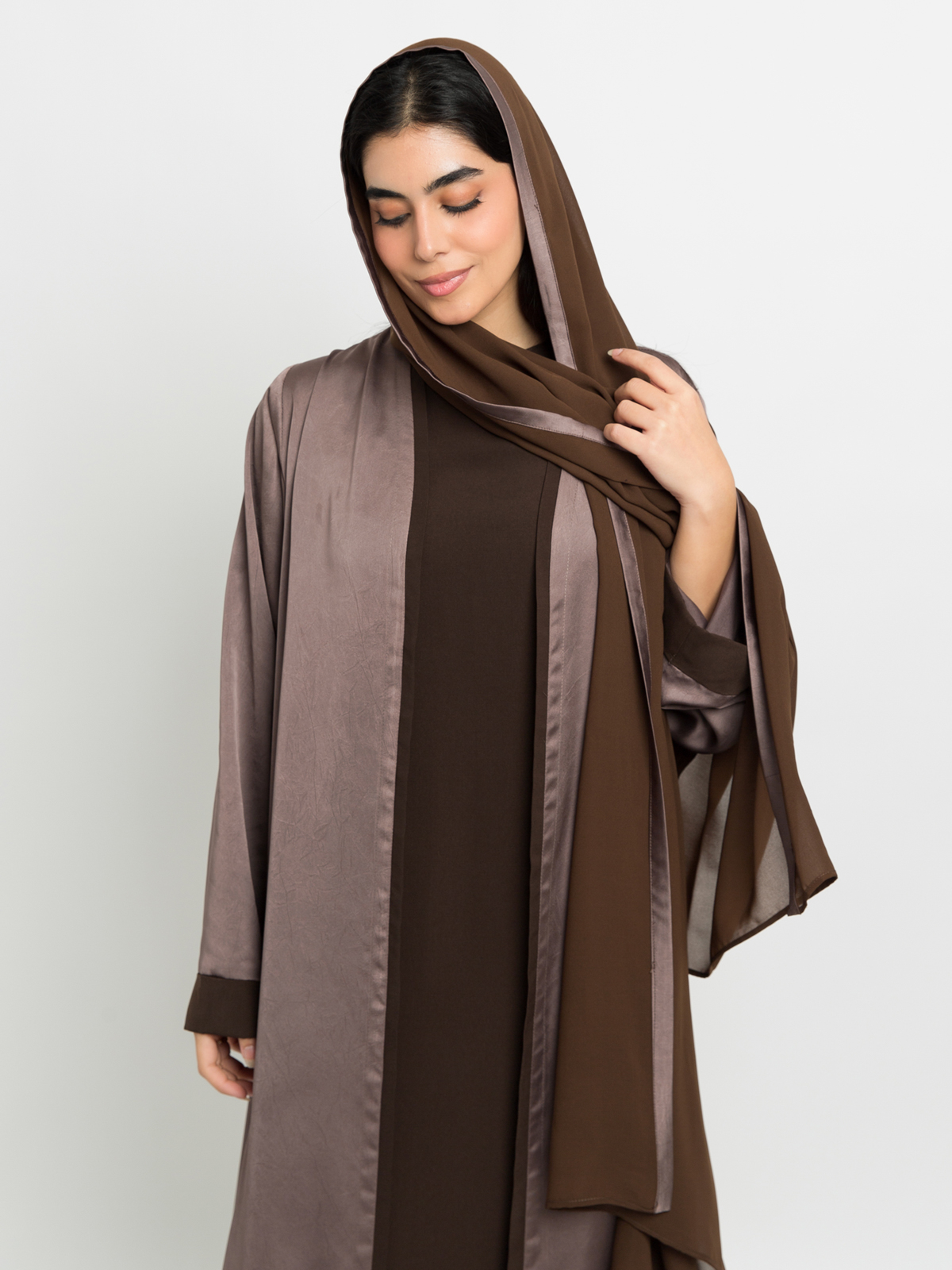 Khaki Abaya & Dress Matching Set