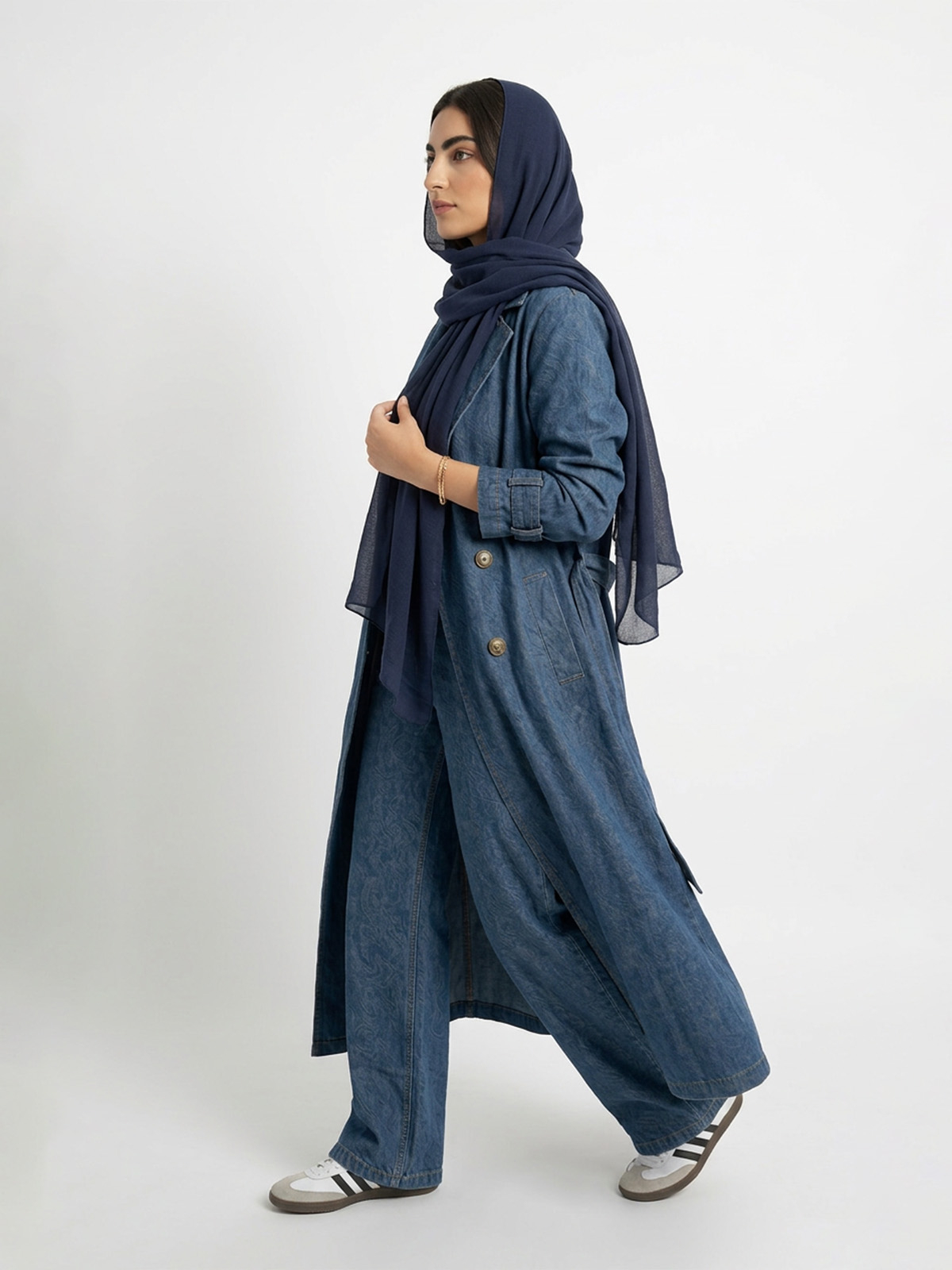 Blue Jeans Trench Abaya