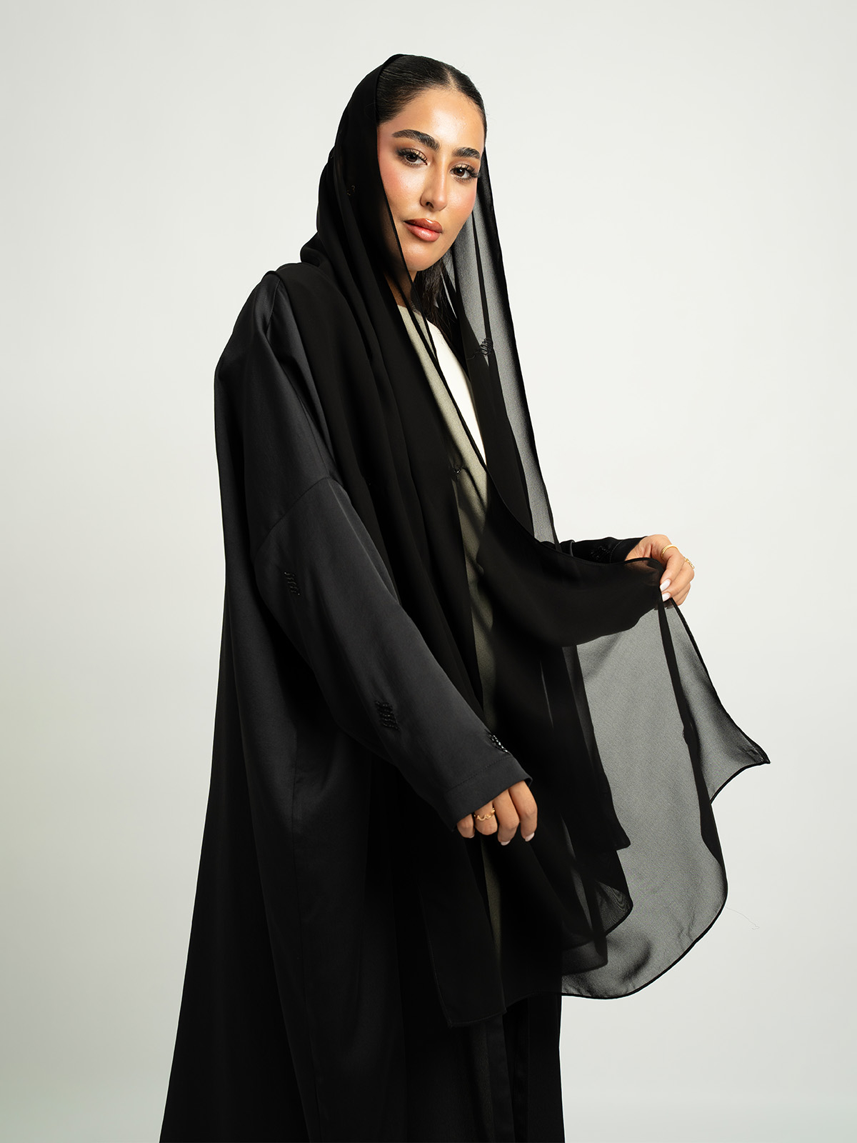 Black Khayal Wide-fit Tight Sleeves Abaya
