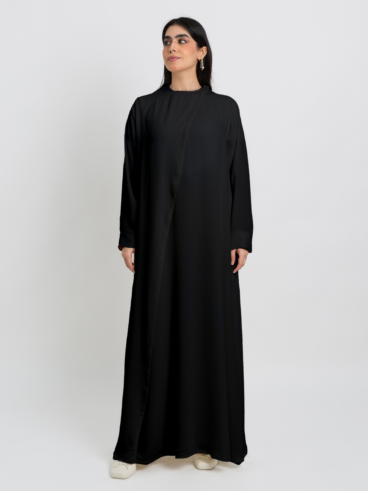 Black Umrah Wrap A-Cut Abaya