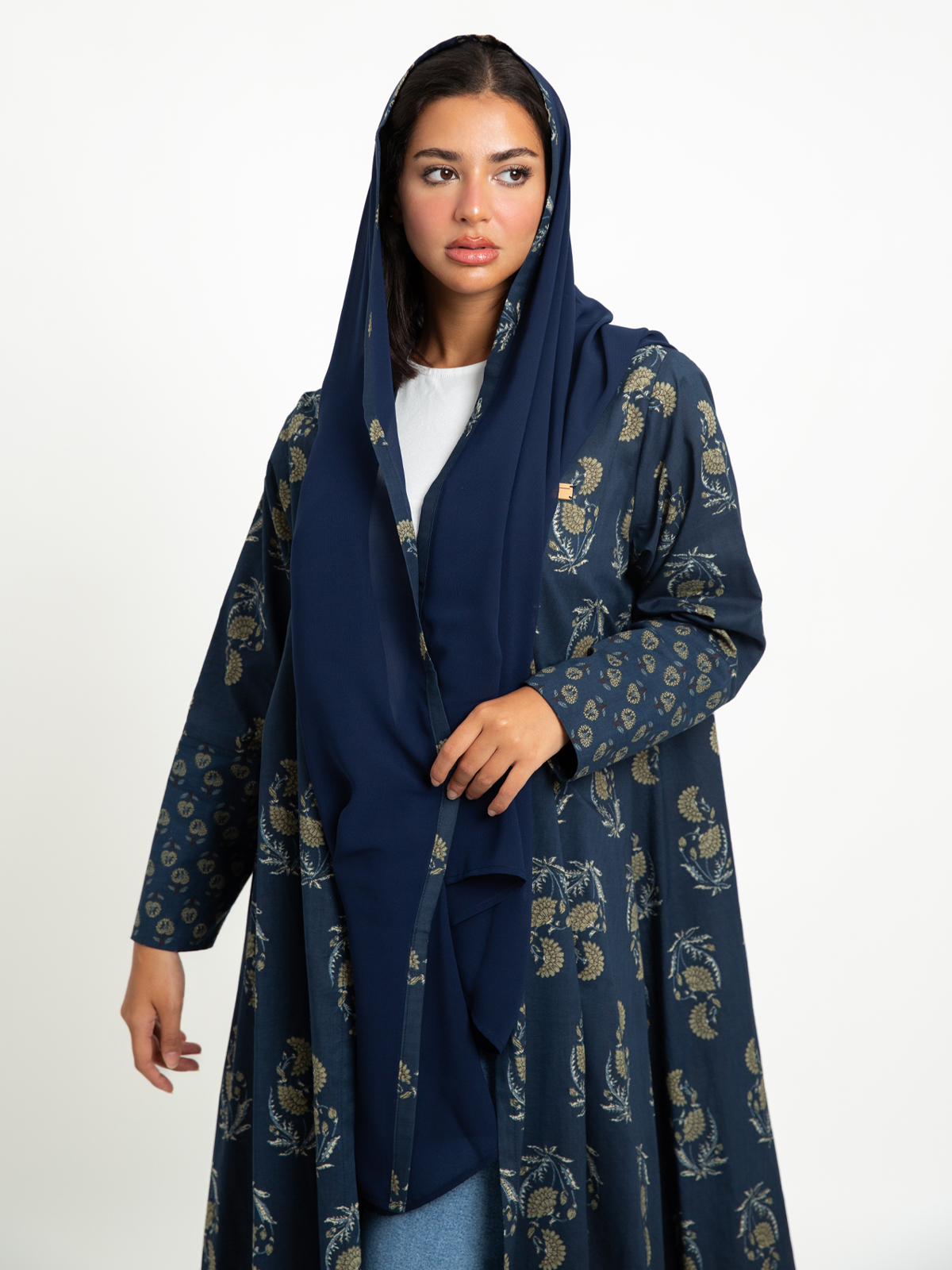 Ink Blossom A-Cut Abaya