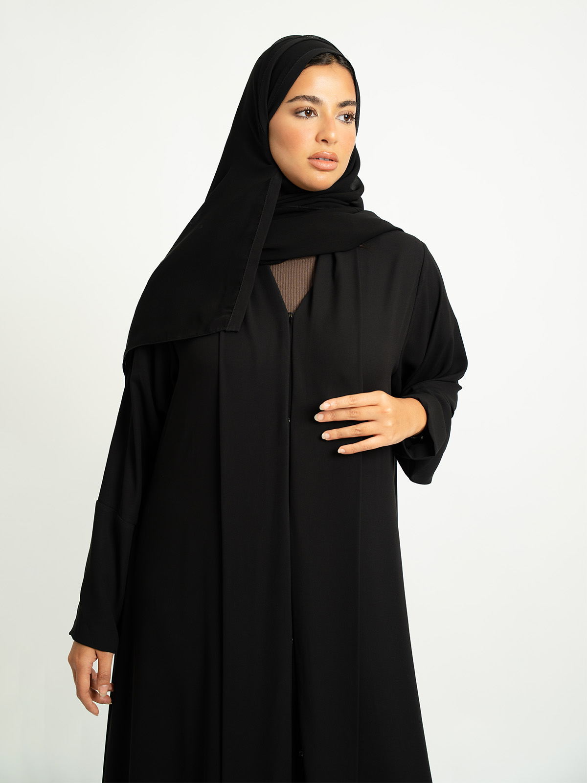 The Essential Black Light Closed A-Cut Abaya