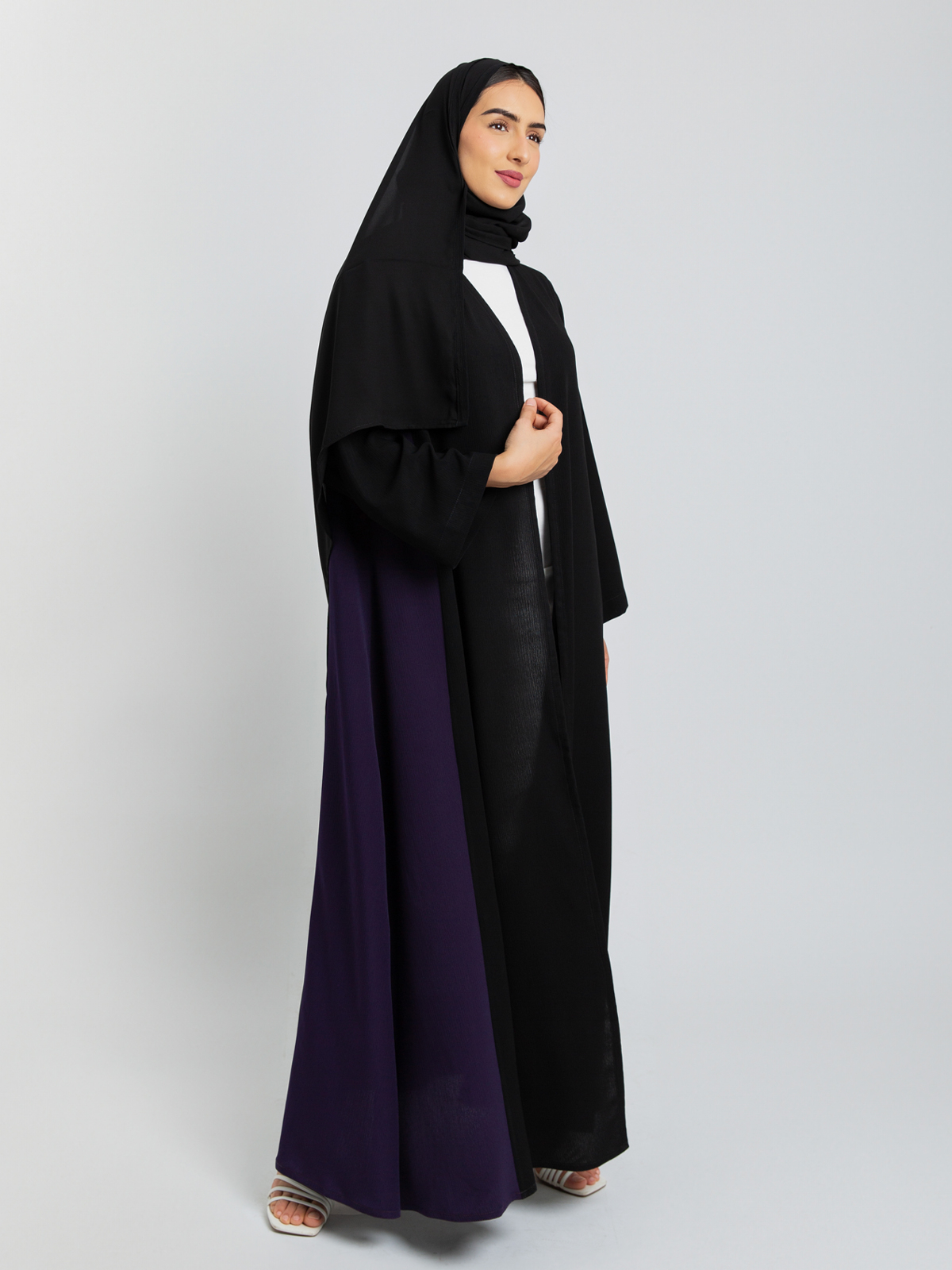 Black and Mauve Princess Abaya