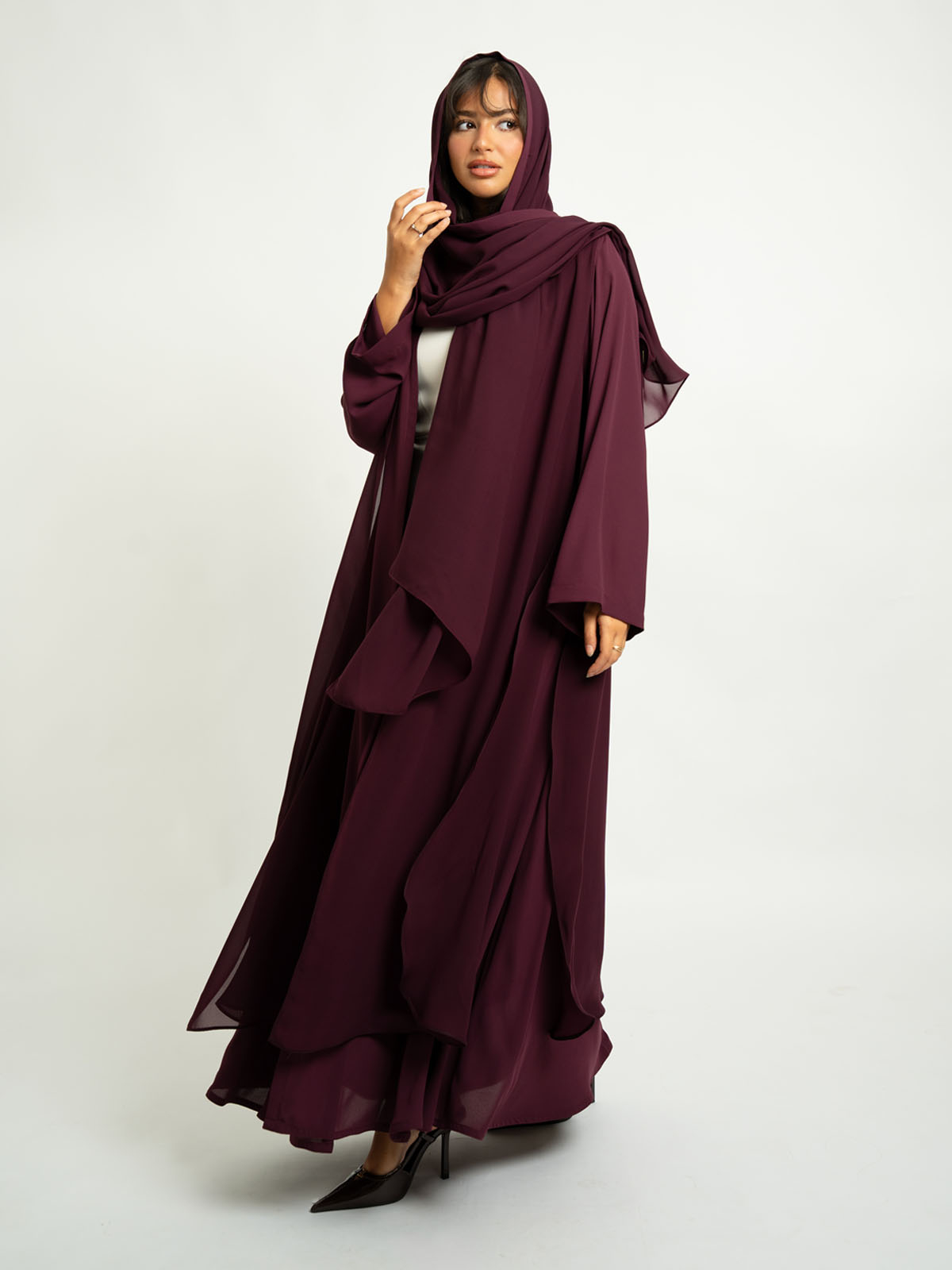Grape Layers A-Cut Abaya