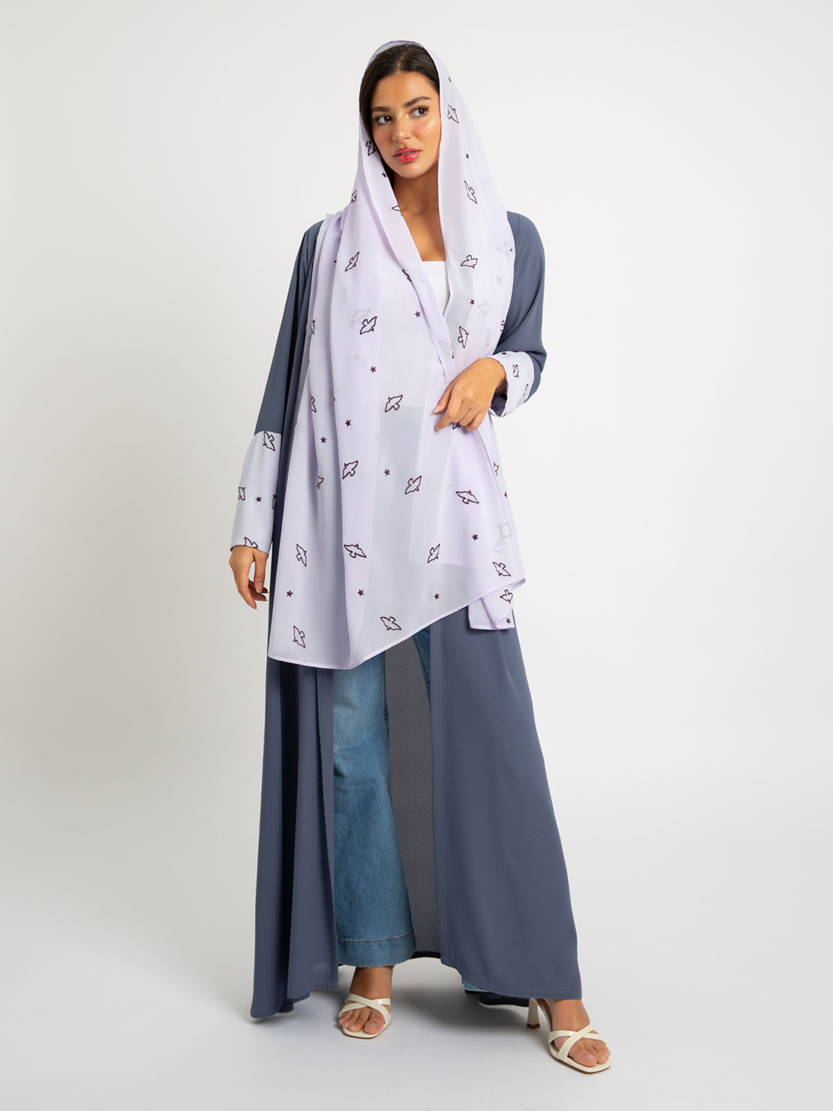 Purple Peaceful Sky A-cut Abaya