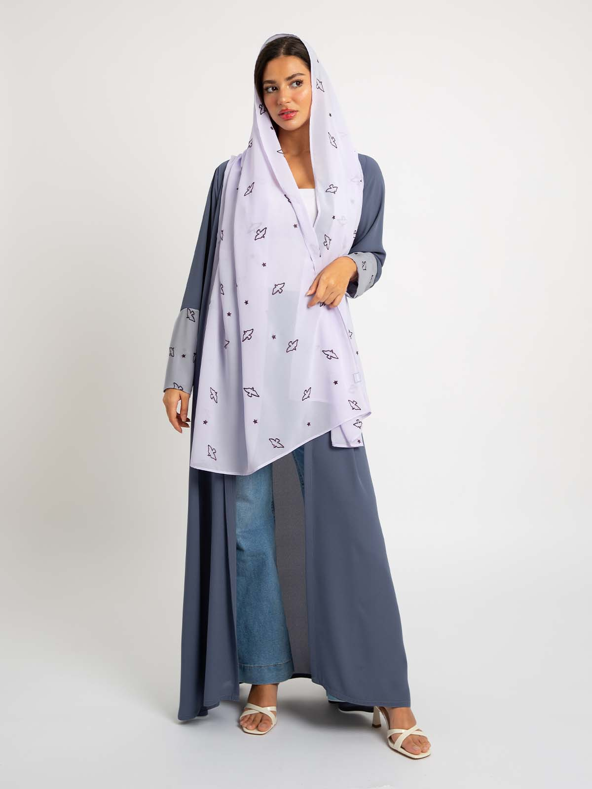 Purple Peaceful Sky A-cut Abaya