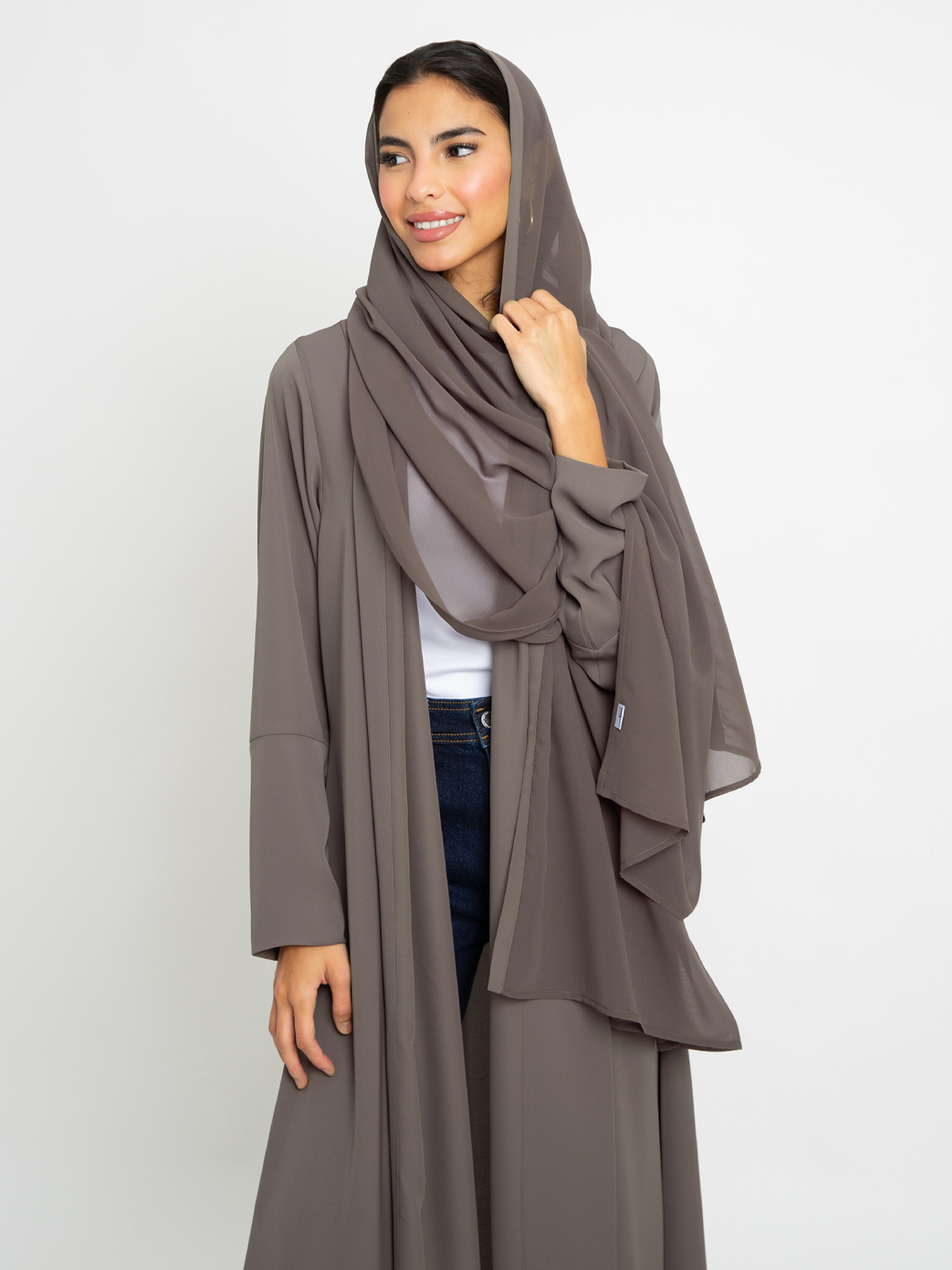 Mocha A-Cut Open Abaya