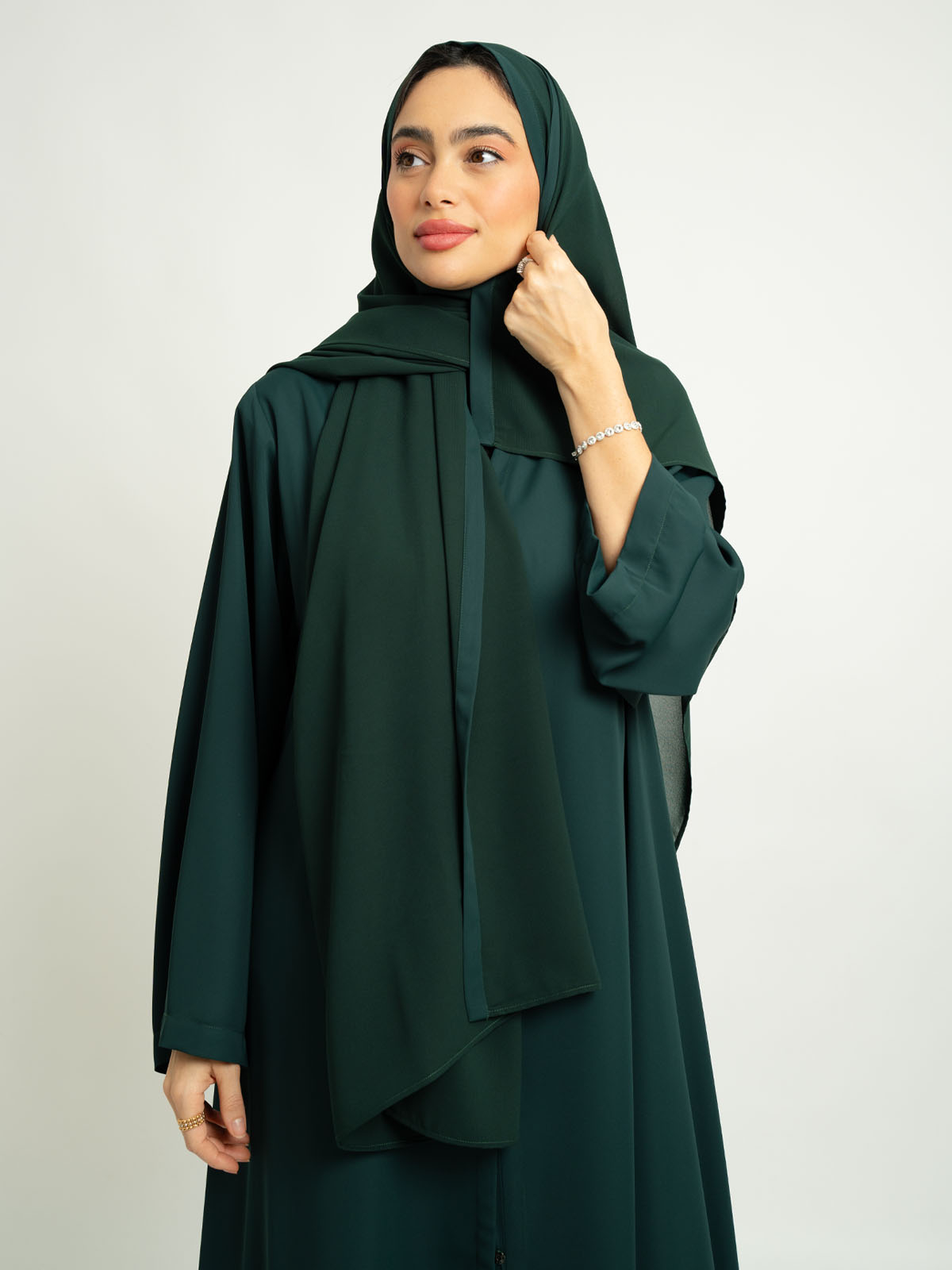 Grass Green Closed A-Cut Abaya