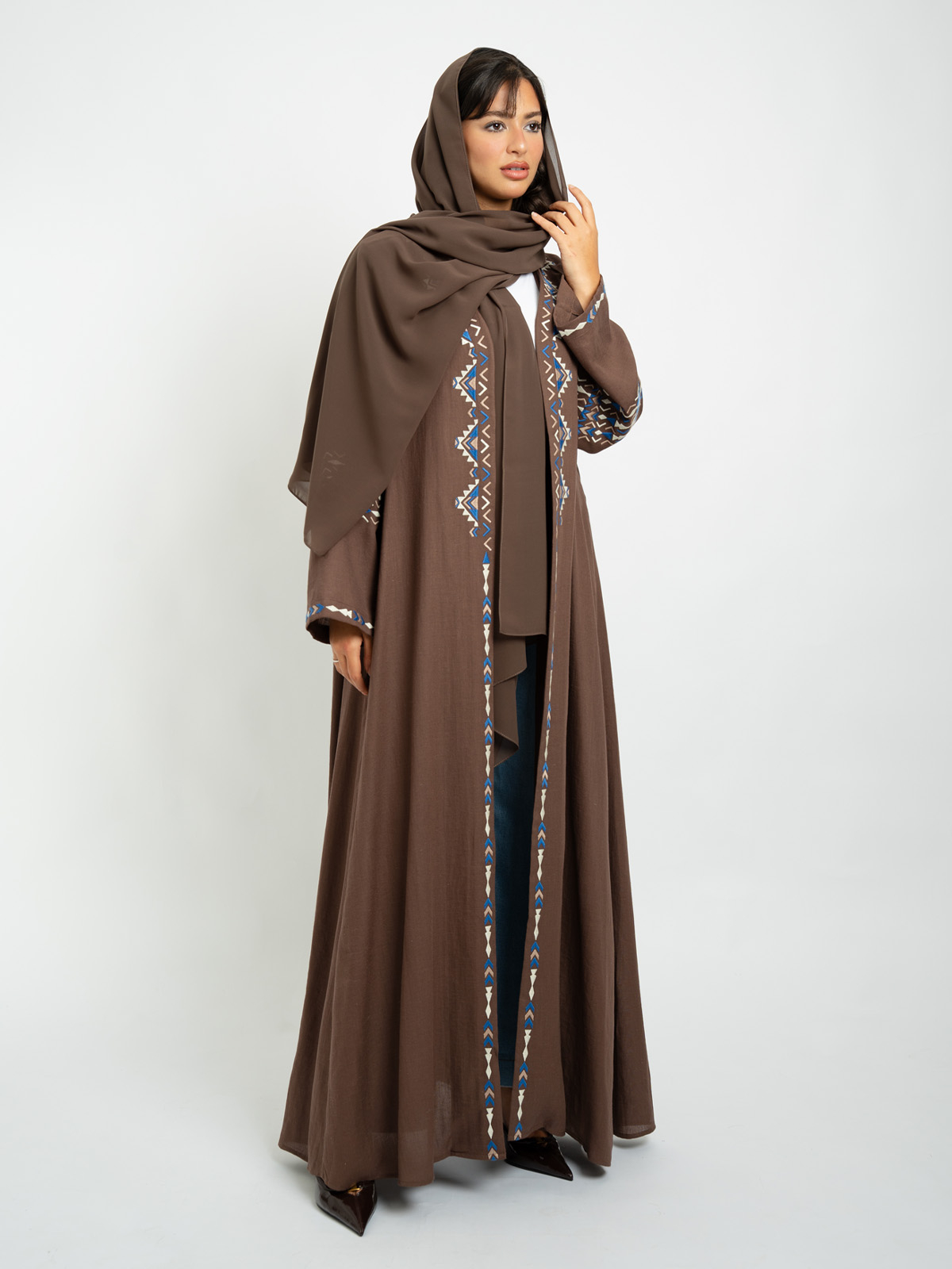 Brown Boho Summer A-Cut Abaya