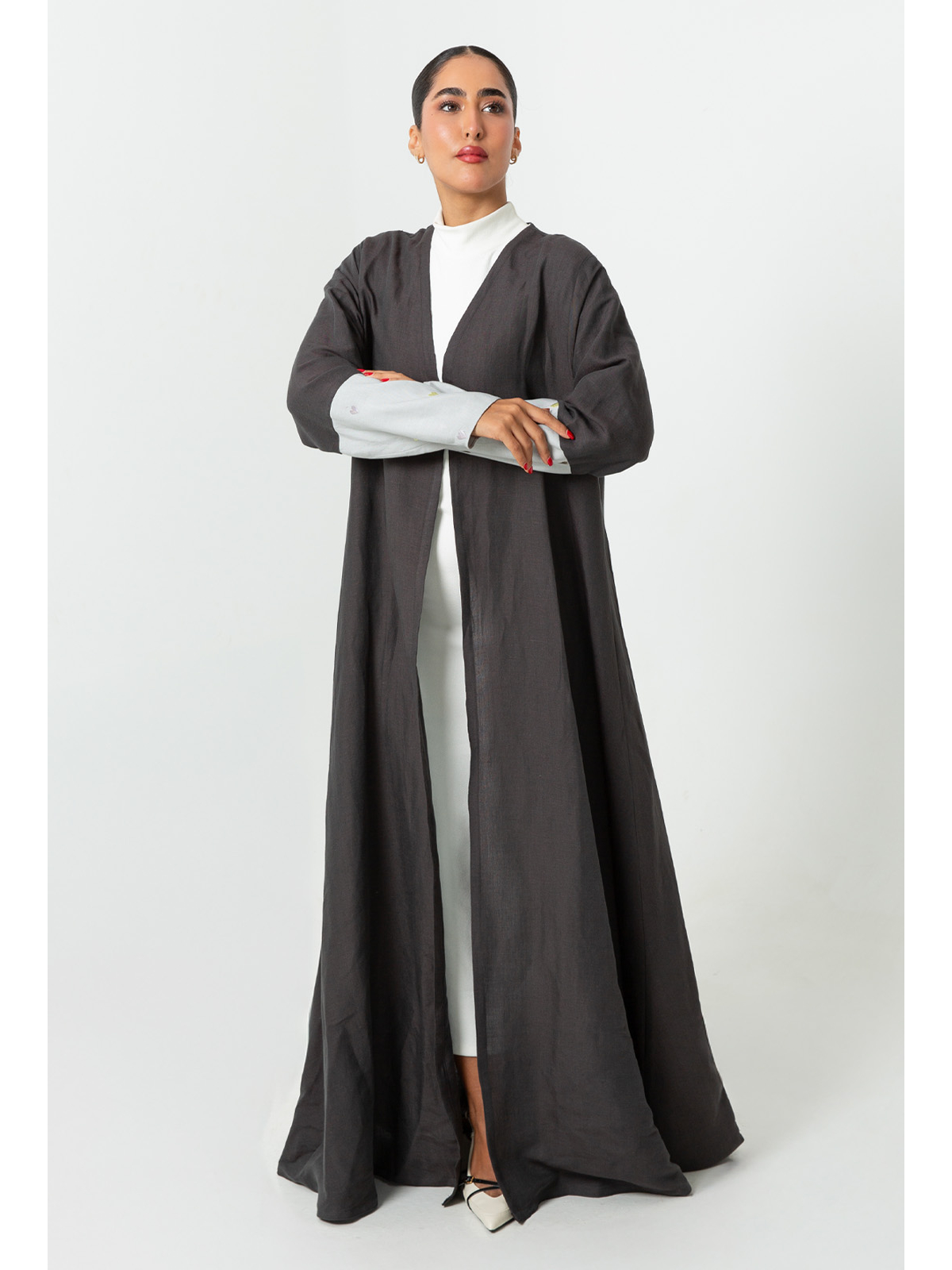 Gray Hearts Abaya