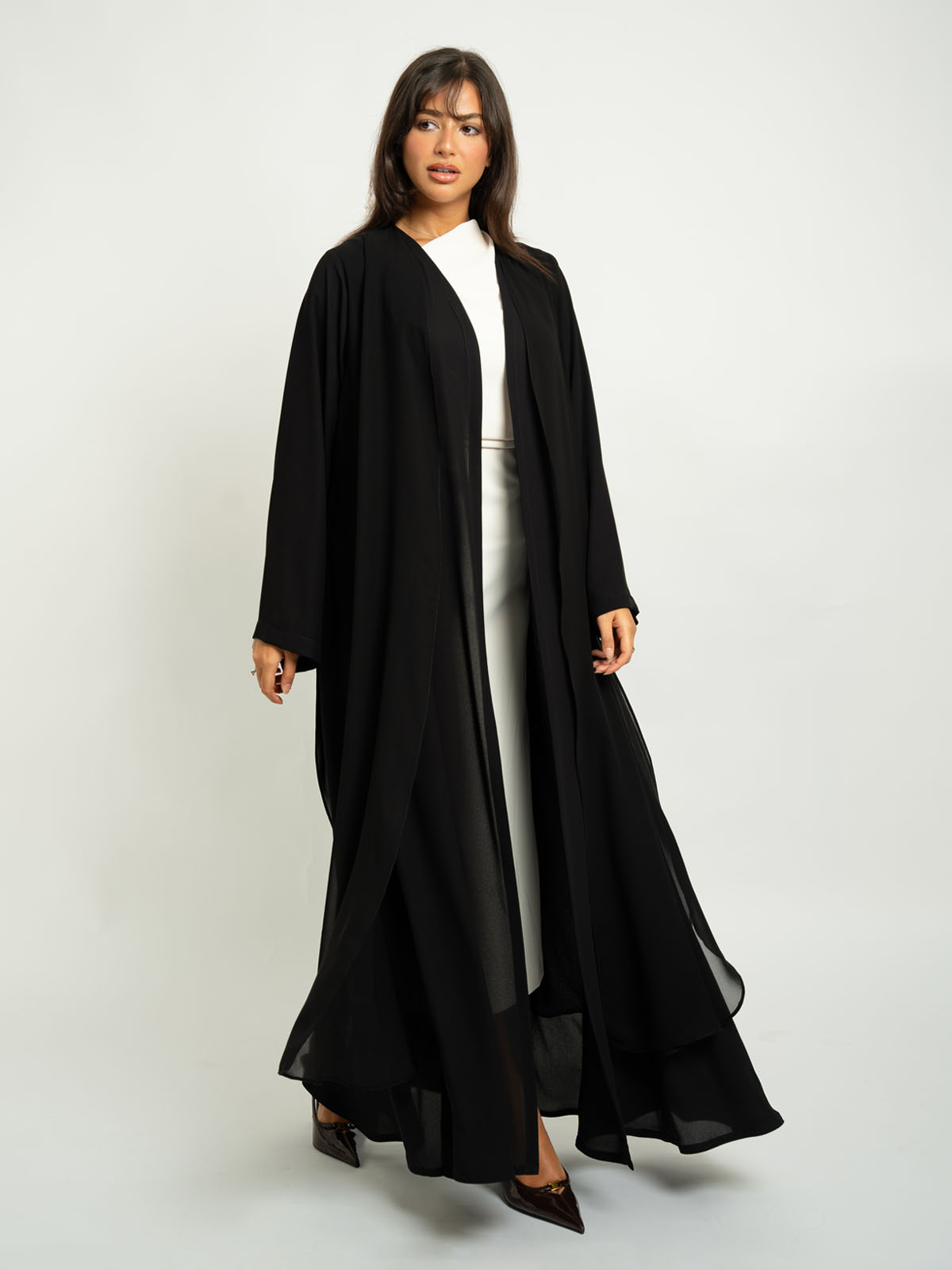 Black Layers A-Cut Abaya