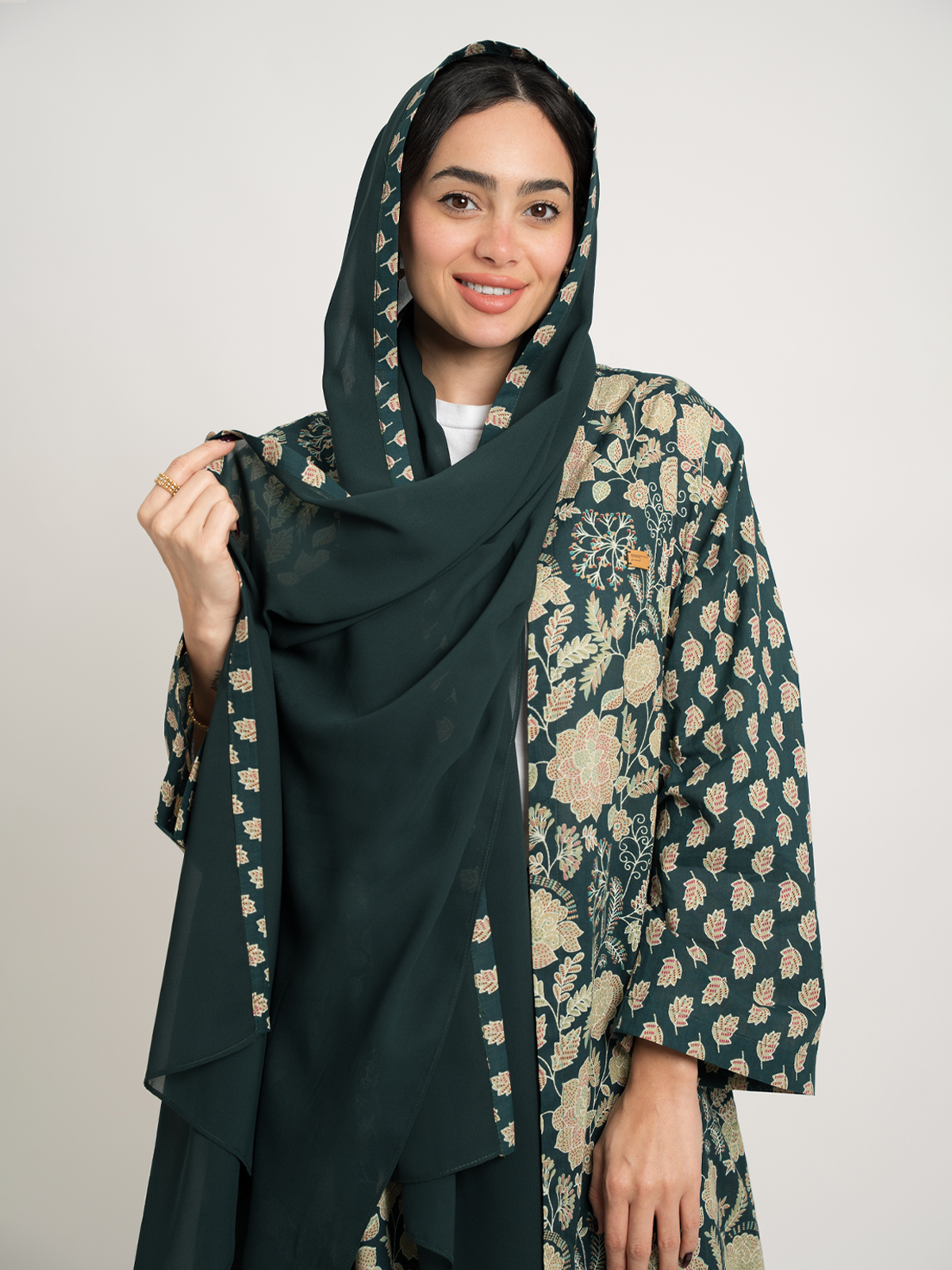 Emerald Rose A-Cut Abaya