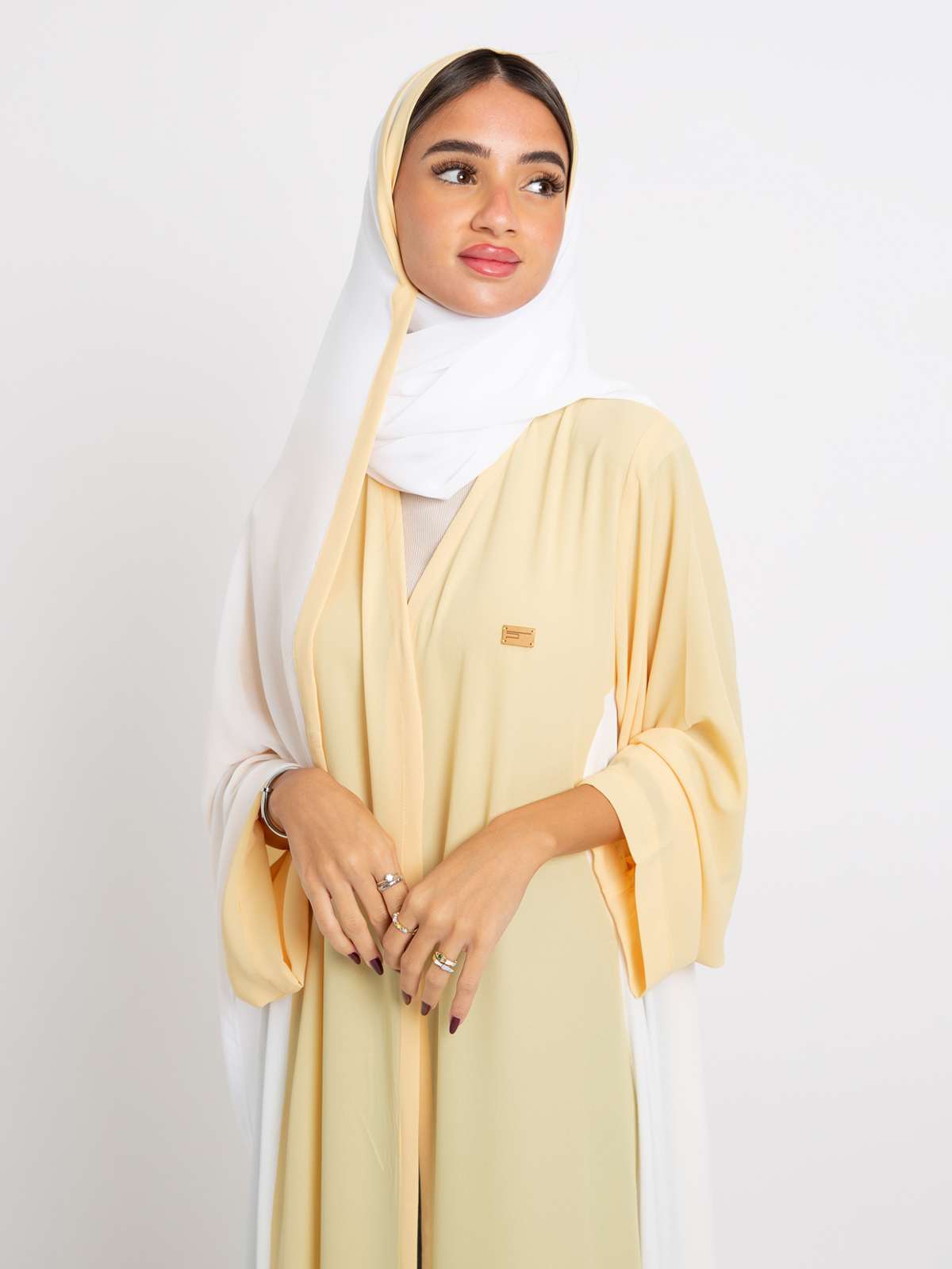 Yellow and White Princess Abaya