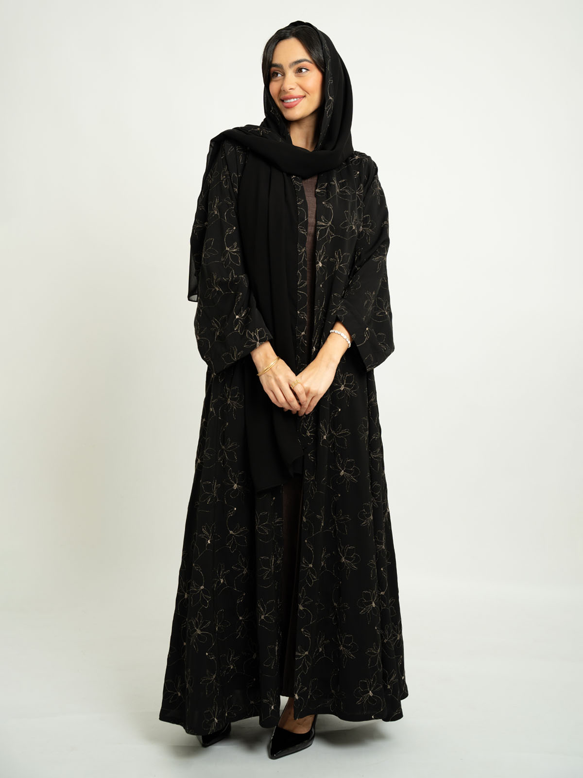 Black Nourishing A-Cut Abaya