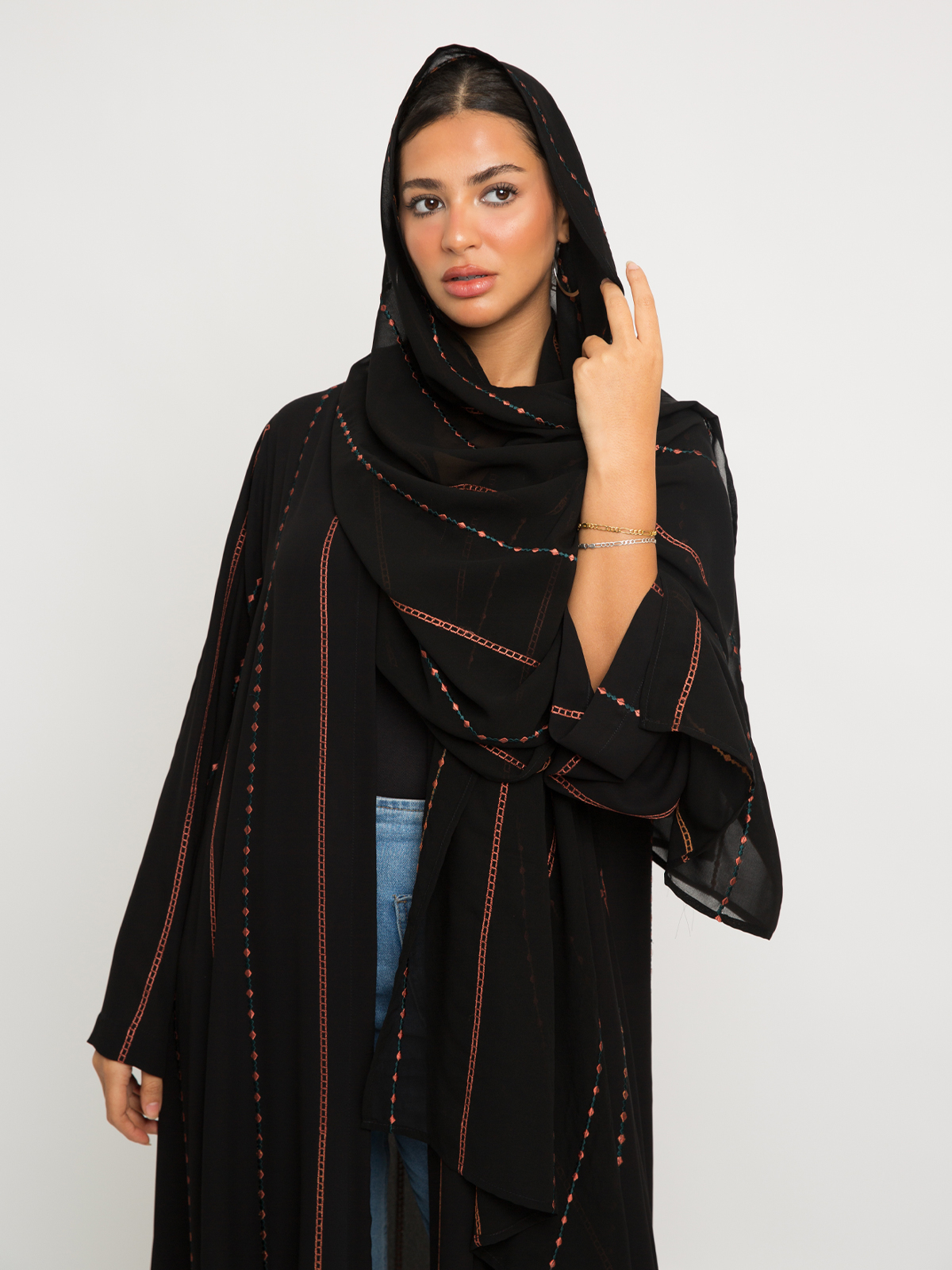 Our Glory Black A-cut Abaya
