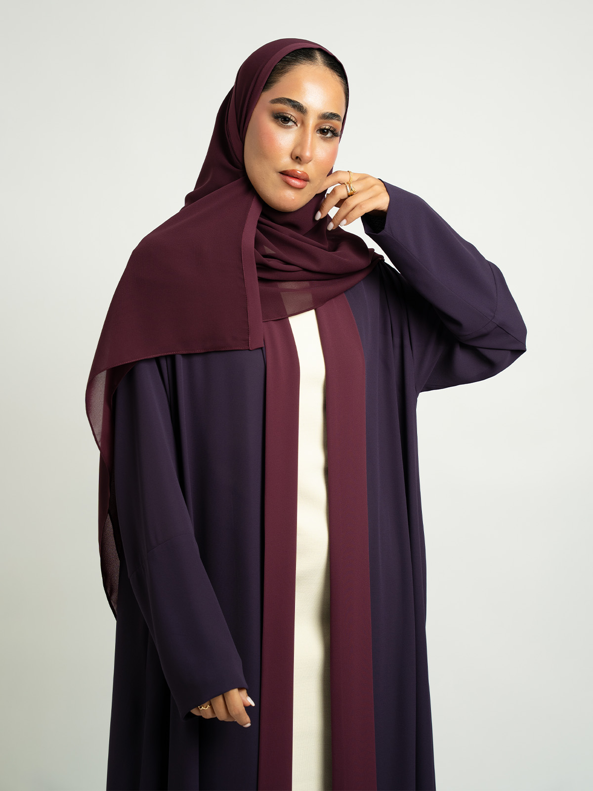 Violet Shades A-Cut with Collar Abaya