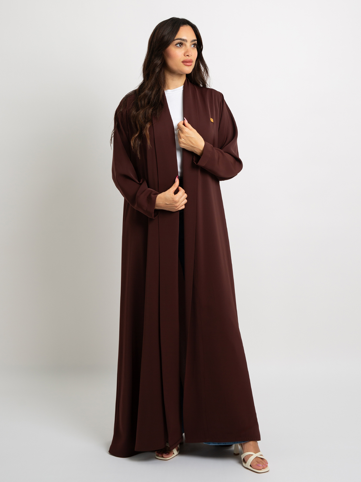 Maroon A-Cut with Collar Abaya