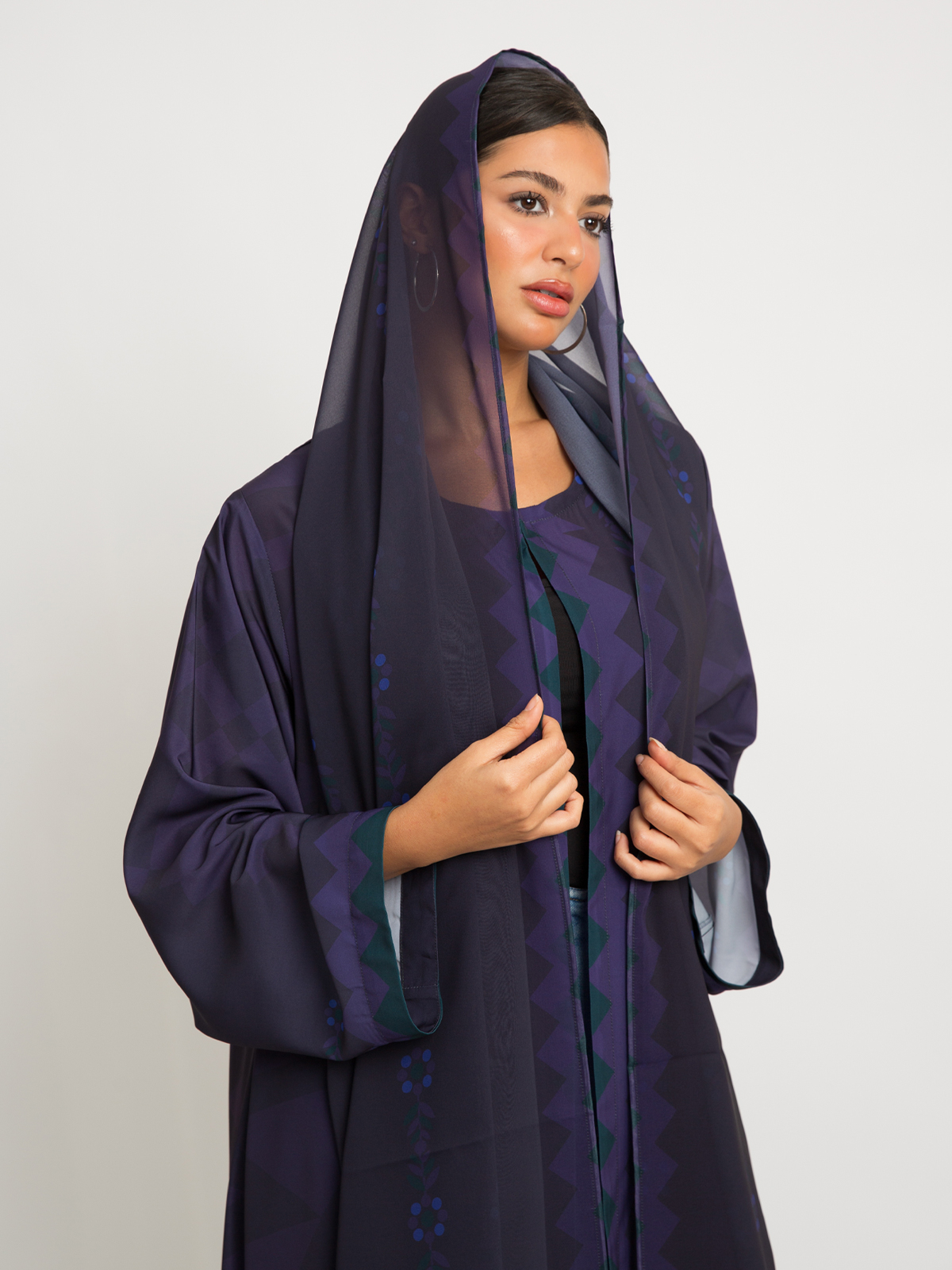 Our Bounty Mauve A-cut Abaya