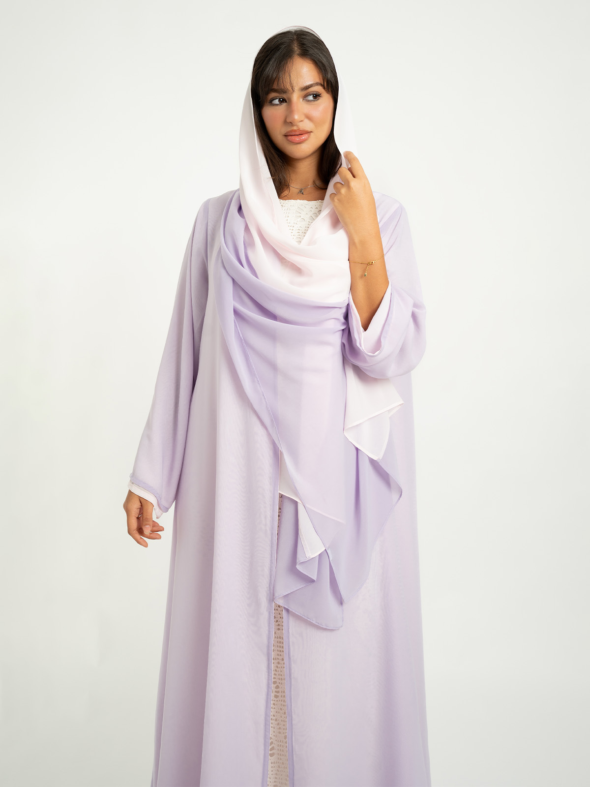 Lavender Frost Light Double A-Cut Abaya