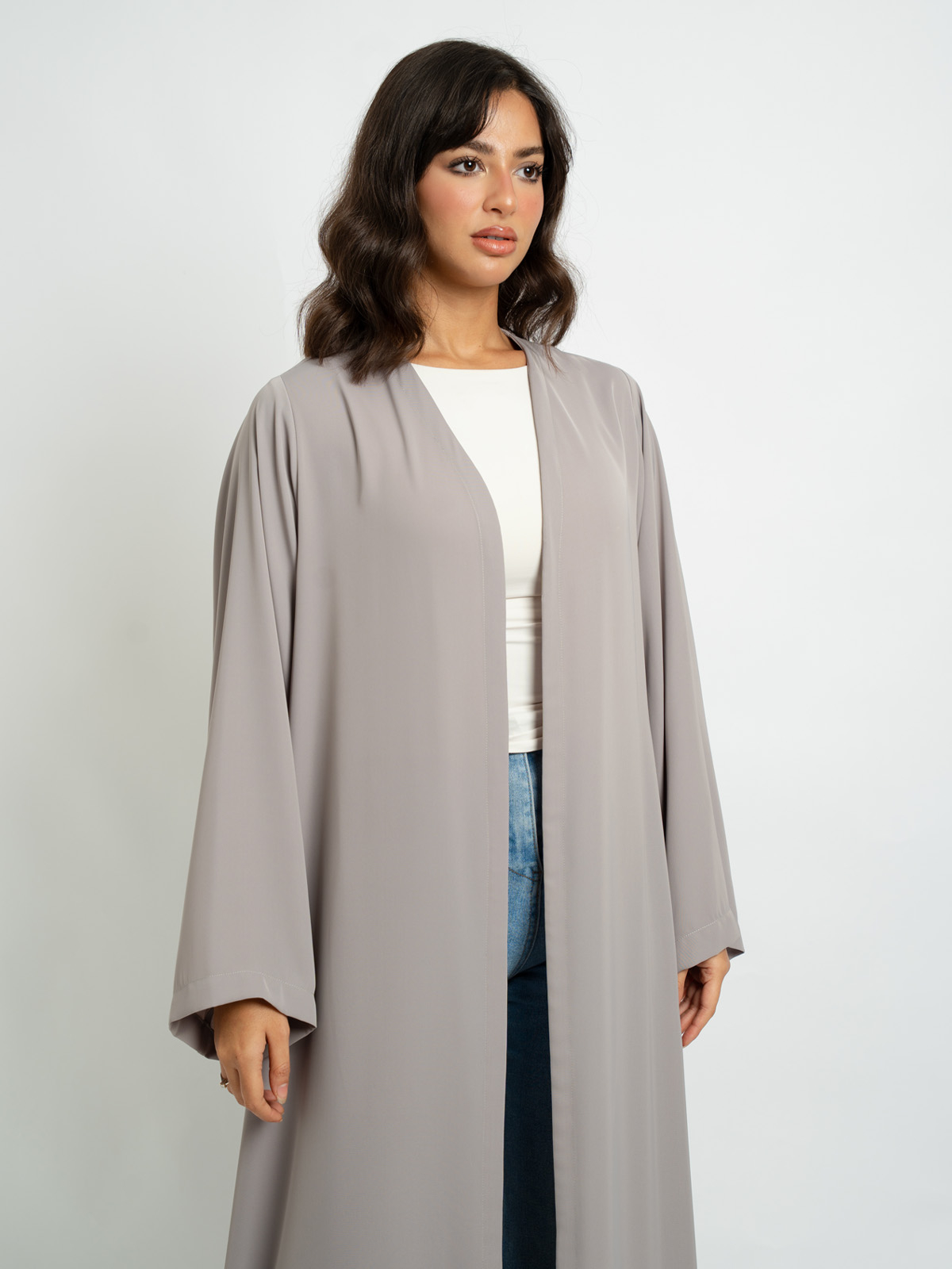 Light Gray - A-Cut Abaya