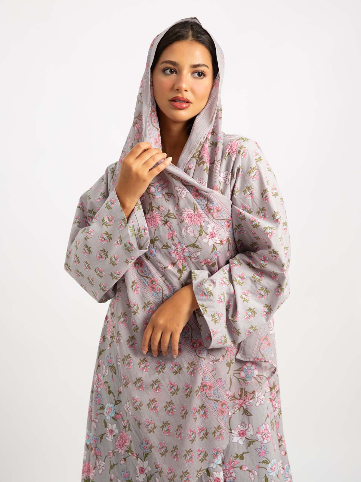 Orchid Sprig A-Cut Abaya