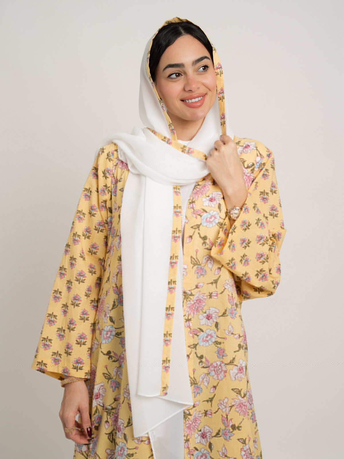Yellow Spring A-Cut Abaya