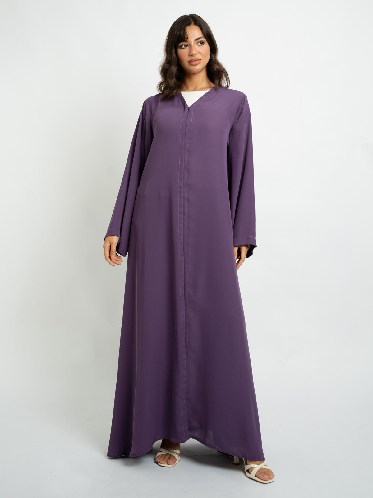 Purple - Closed A-Cut Abaya