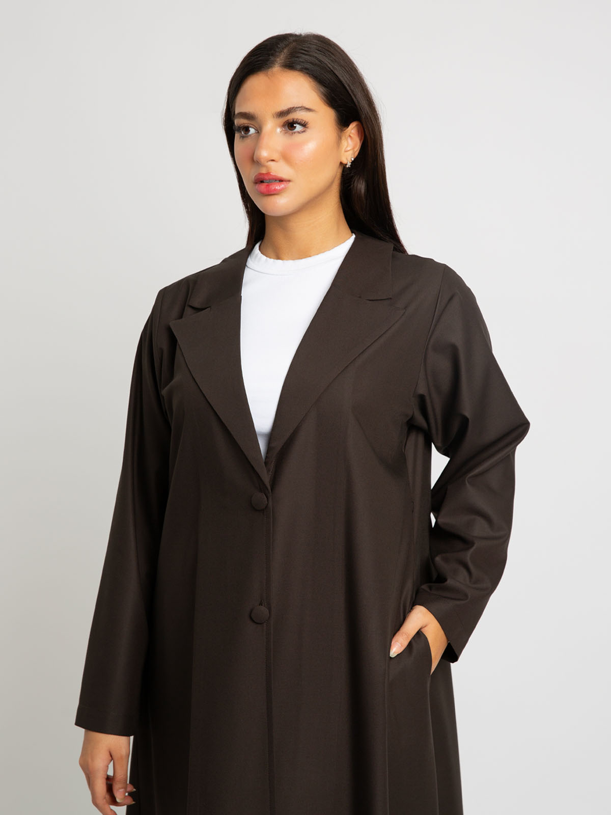 Brown Suit A-Cut Abaya