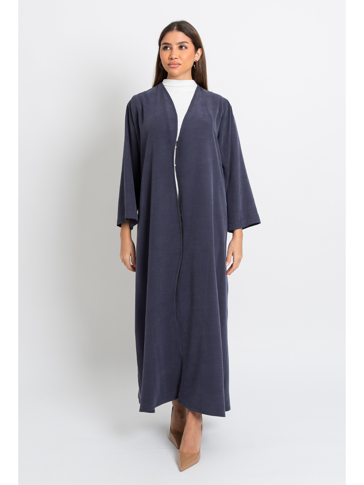 Navy Wavy Front Abaya